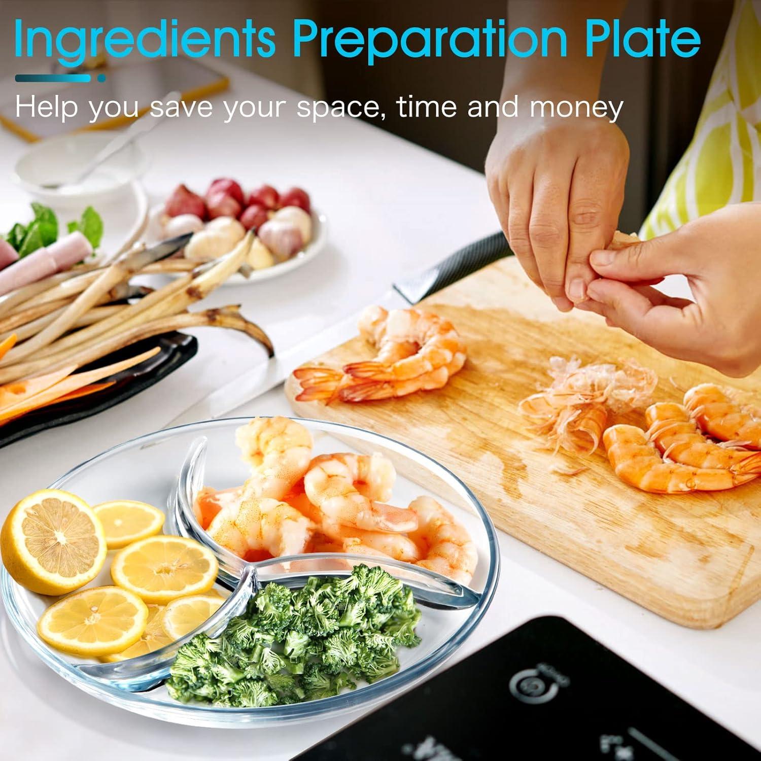 Plato Dividido de Vidrio NUTRIUPS 10 Pulgadas para Control de Porciones