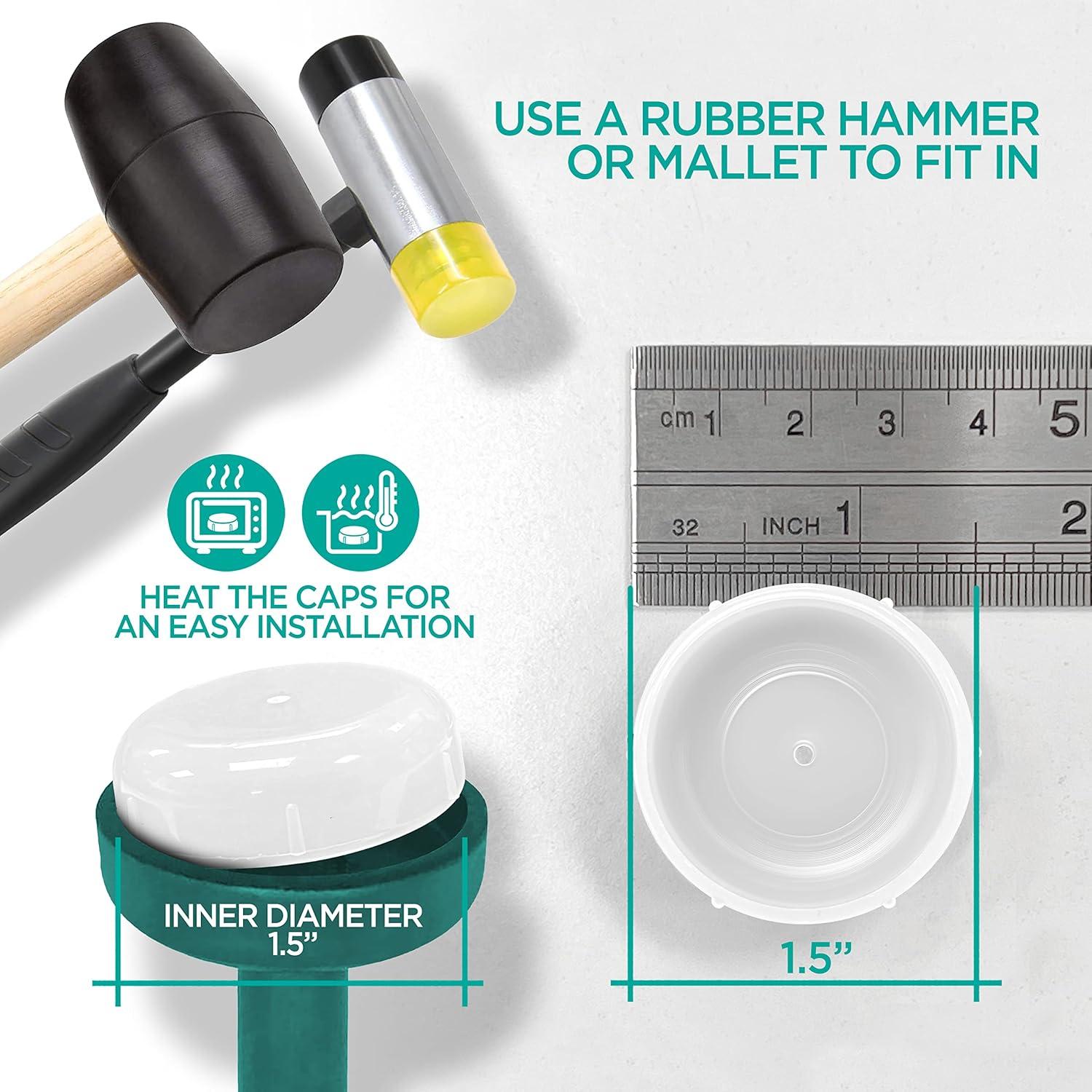 Tapas de patas de silla Shop Square 24 unidades blancas 3.81 cm