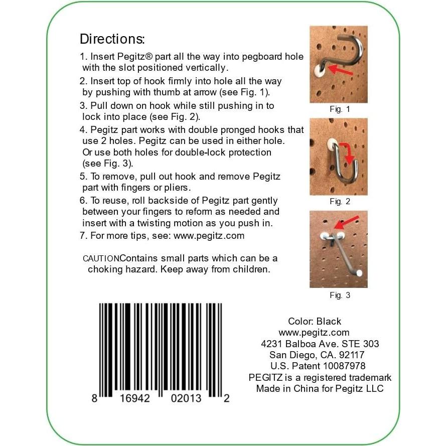 Bloques de Pegboard 50PCS Pegitz 1.27cm Negro Reutilizables