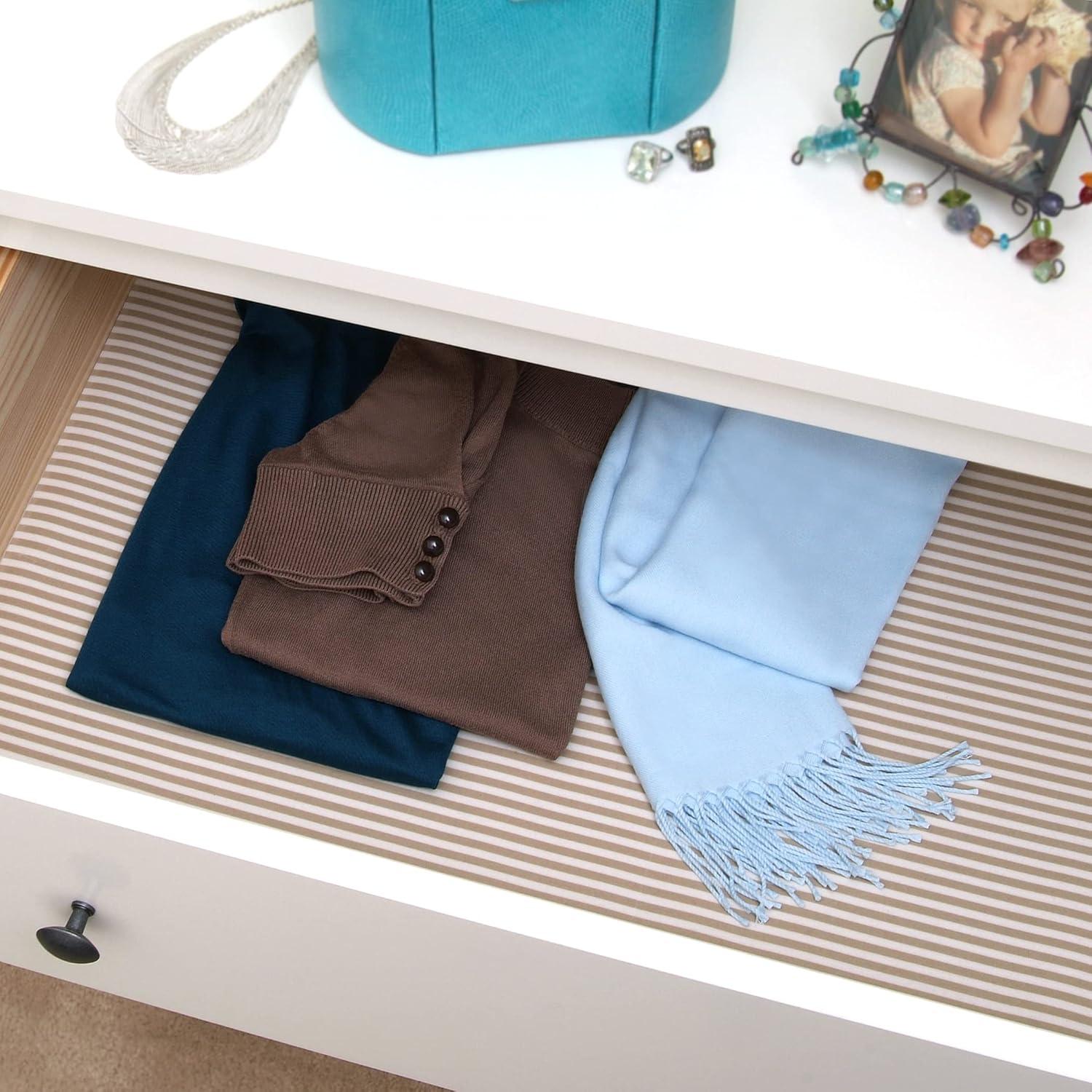 Forro de Tela de Lujo Con-Tact 45.72x121.92 cm Rayas Beige