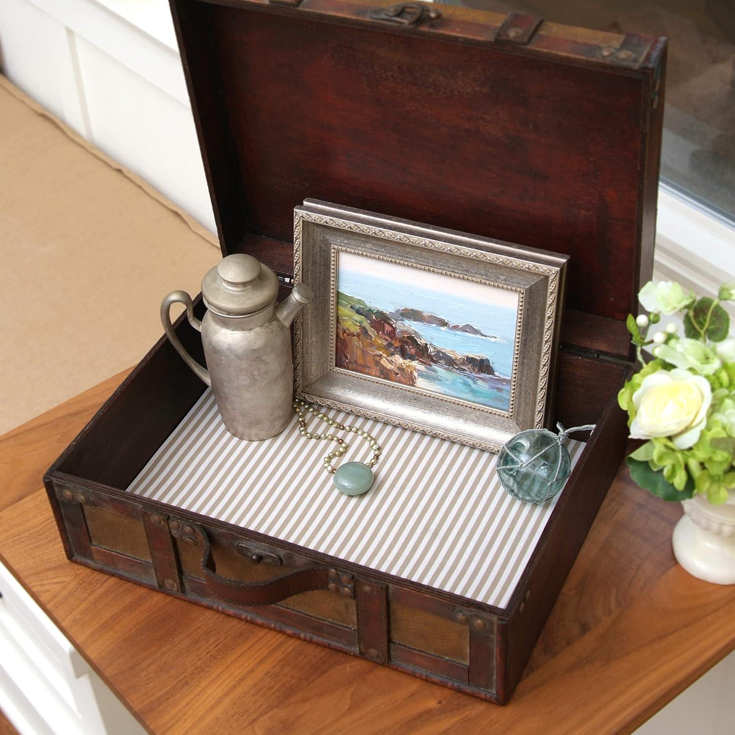 Forro de Tela de Lujo Con-Tact 45.72x121.92 cm Rayas Beige