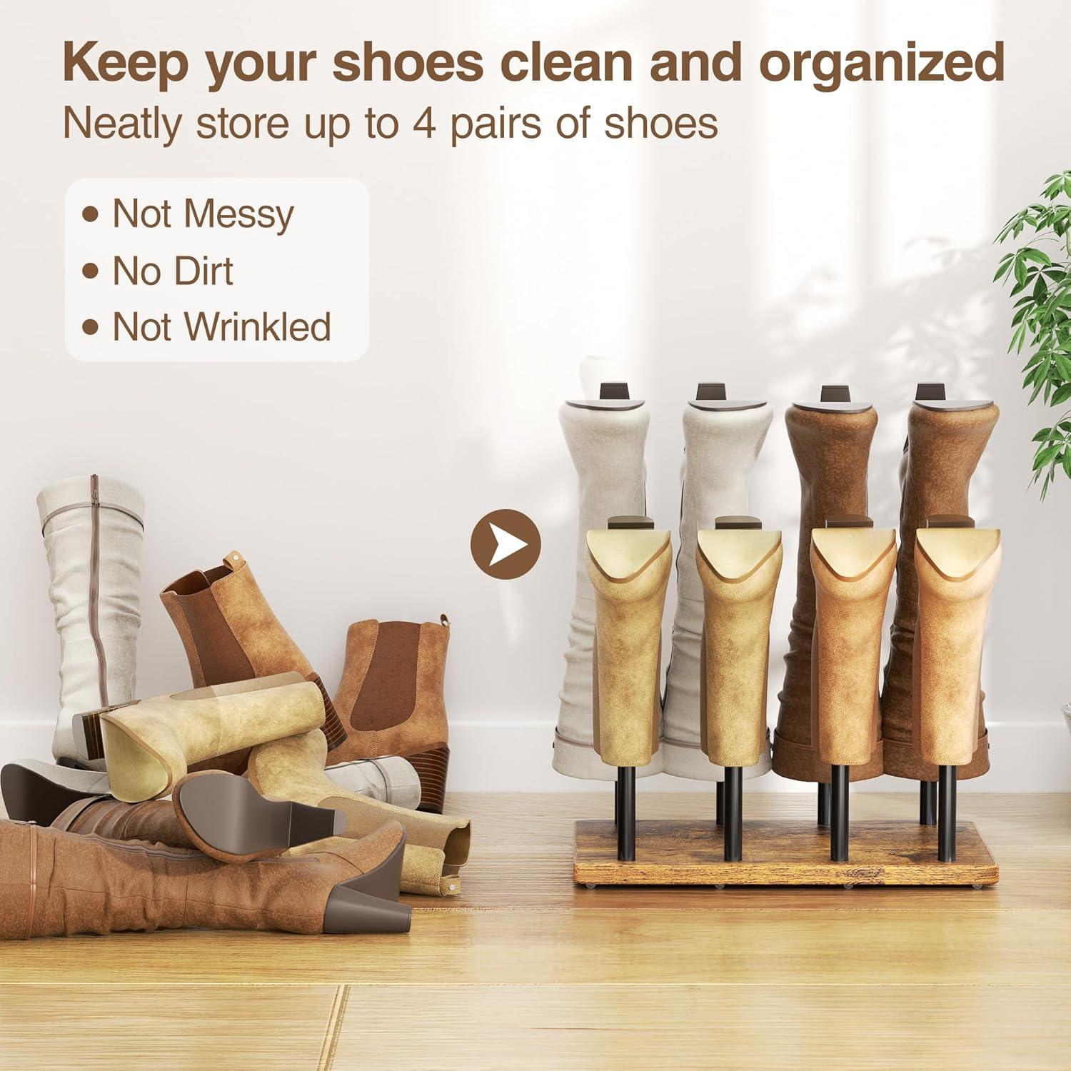 Soporte para Botas Pickpiff de Metal y Madera - Organizador 4 Pares