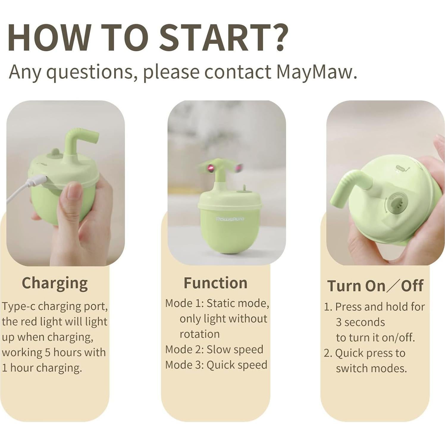 Juguete Automático de Láser para Gatos MayMaw - Verde