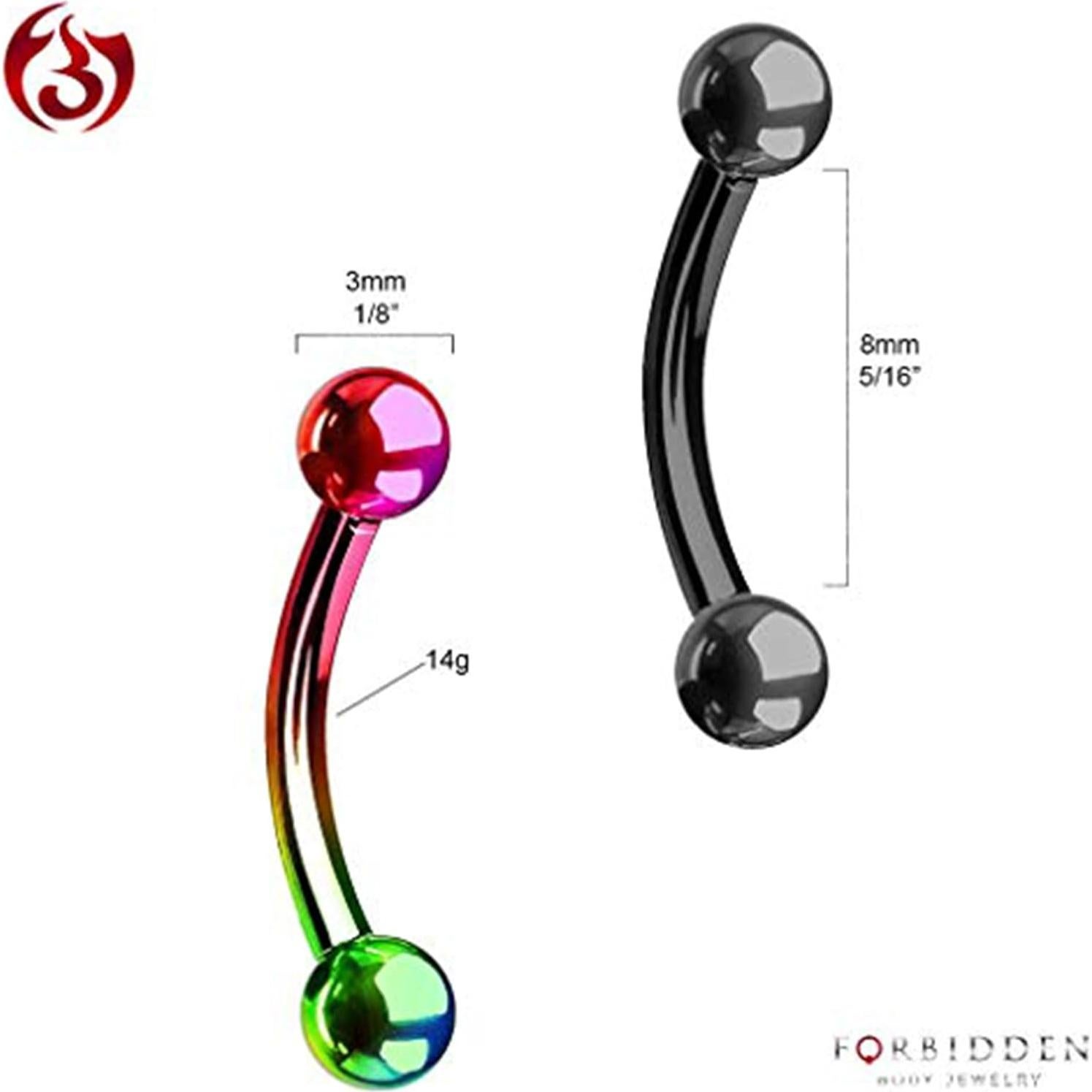 Anillos de Ombligo Petite Forbidden Body Jewelry Acero 14G 8mm