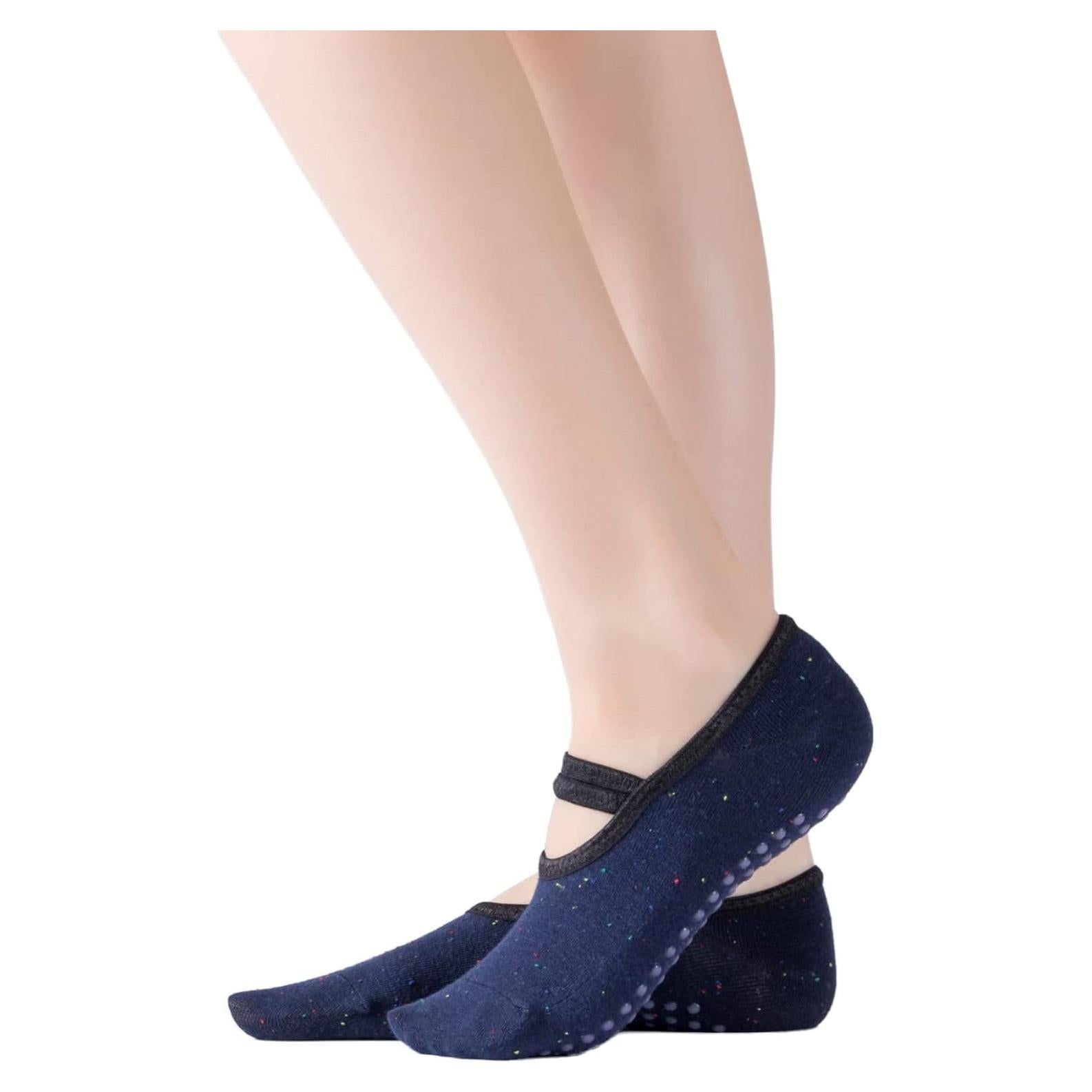 Calcetines Antideslizantes para Yoga y Pilates Mujer - Azul Marino