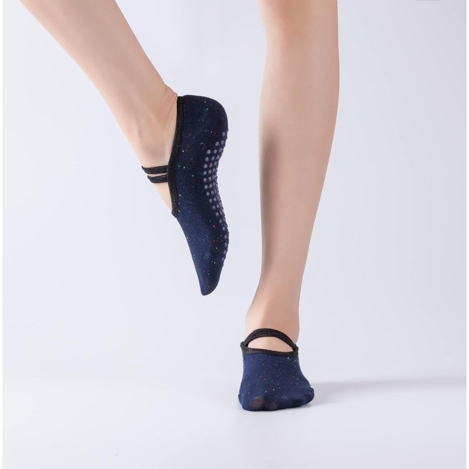 Calcetines Antideslizantes para Yoga y Pilates Mujer - Azul Marino