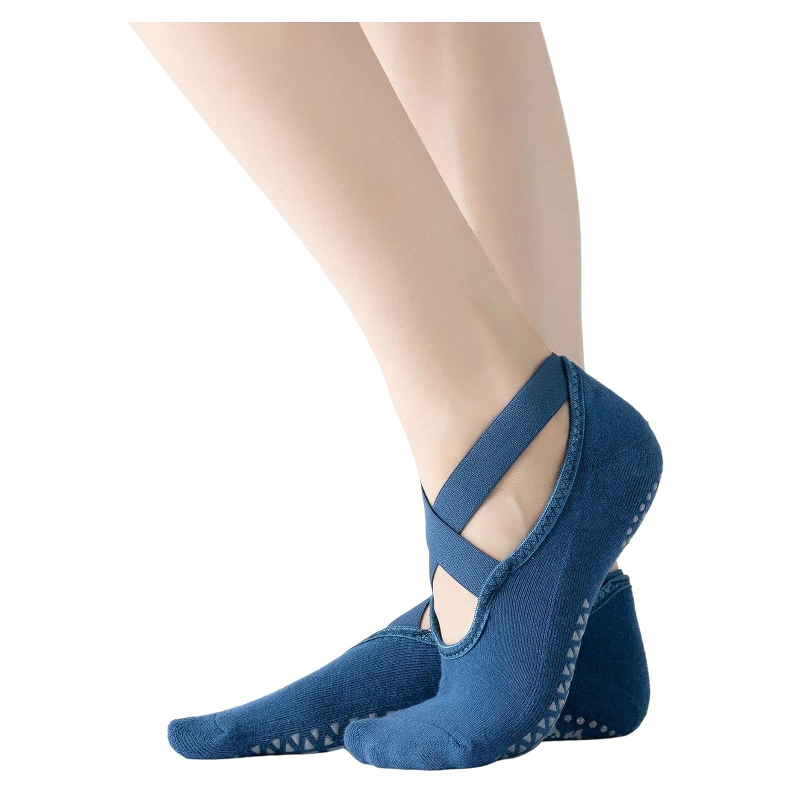 Calcetines Antideslizantes para Yoga y Pilates Mujer - Azul