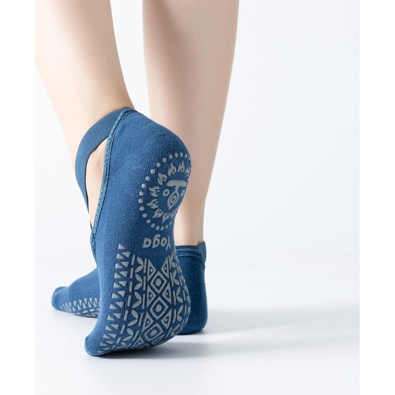 Calcetines Antideslizantes para Yoga y Pilates Mujer - Azul