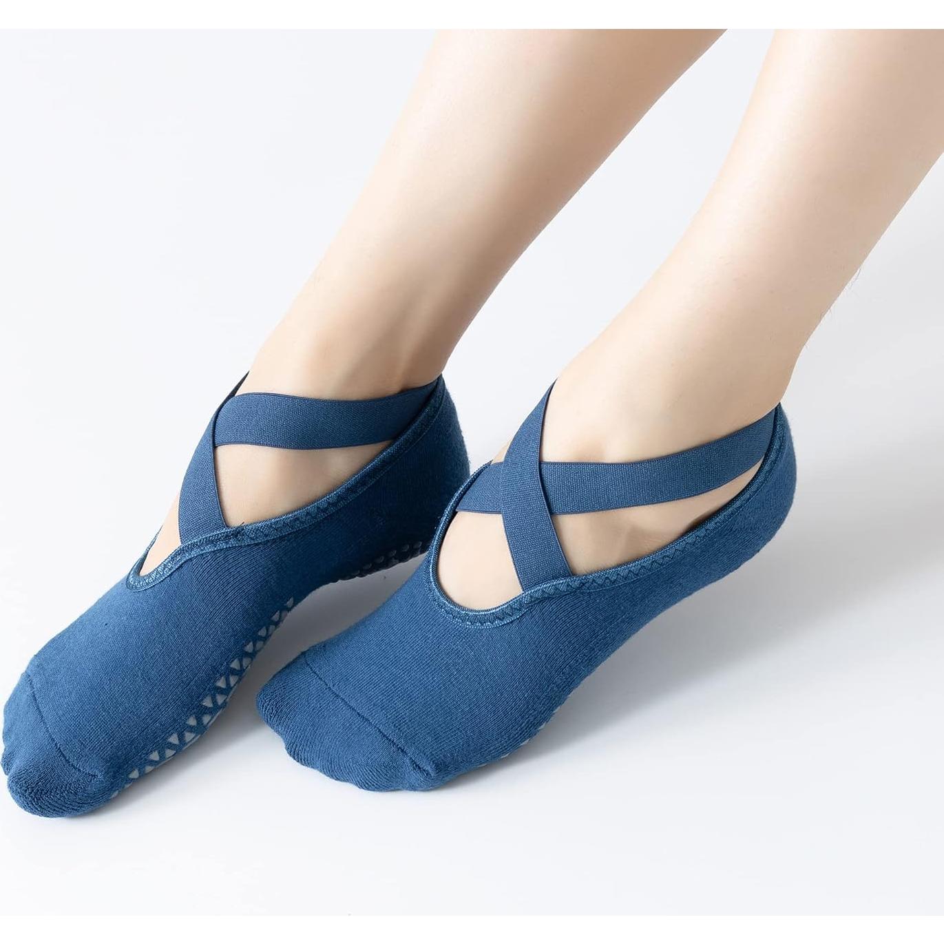 Calcetines Antideslizantes para Yoga y Pilates Mujer - Azul