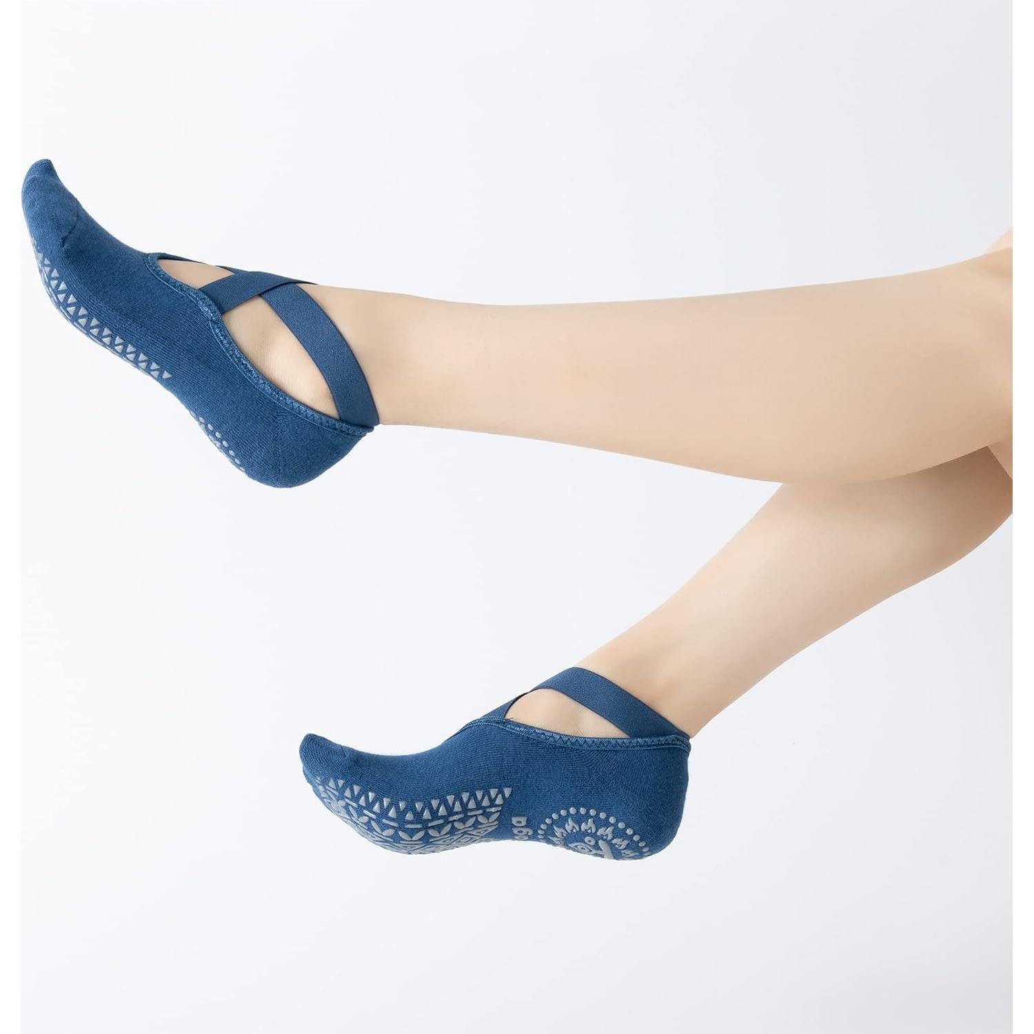 Calcetines Antideslizantes para Yoga y Pilates Mujer - Azul