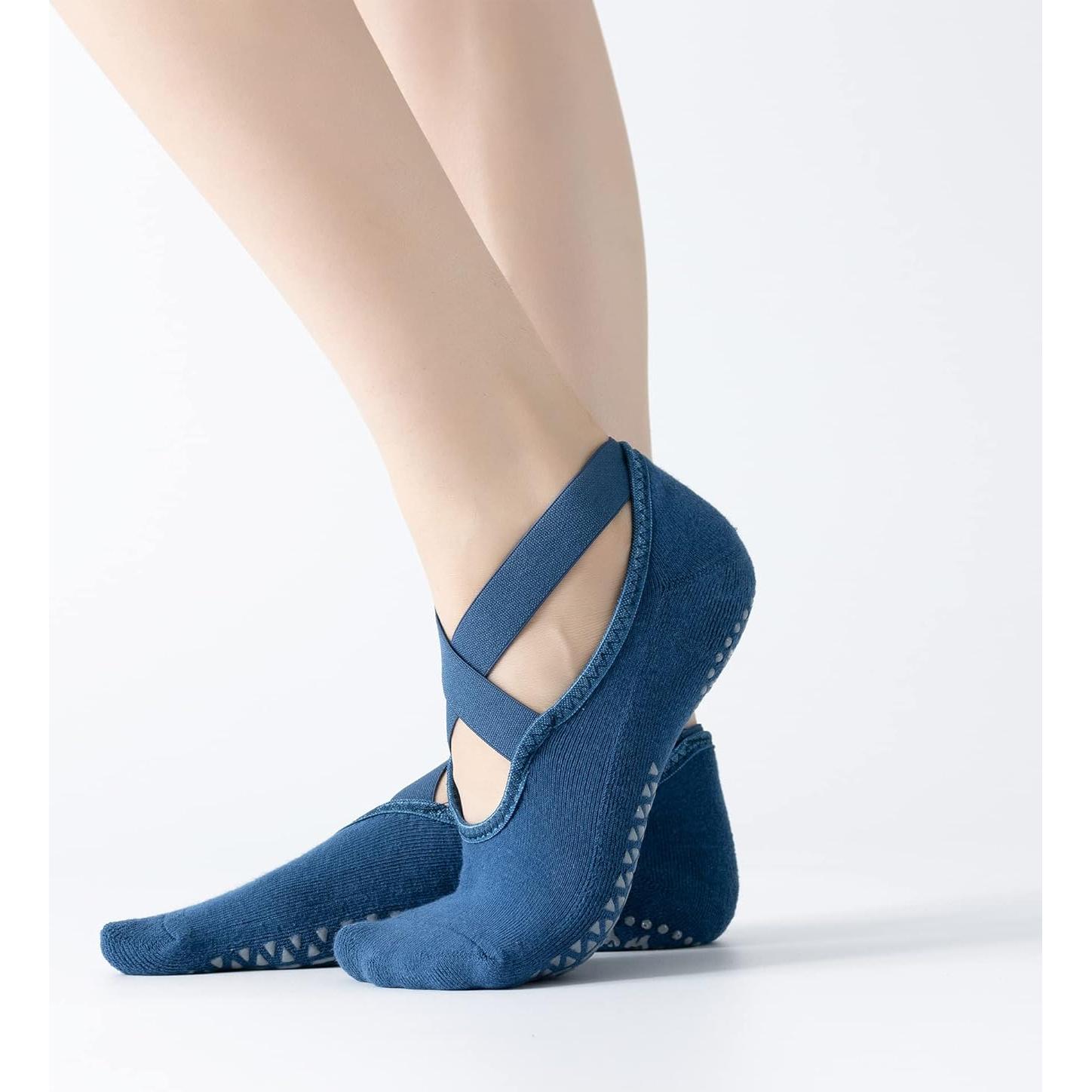 Calcetines Antideslizantes para Yoga y Pilates Mujer - Azul