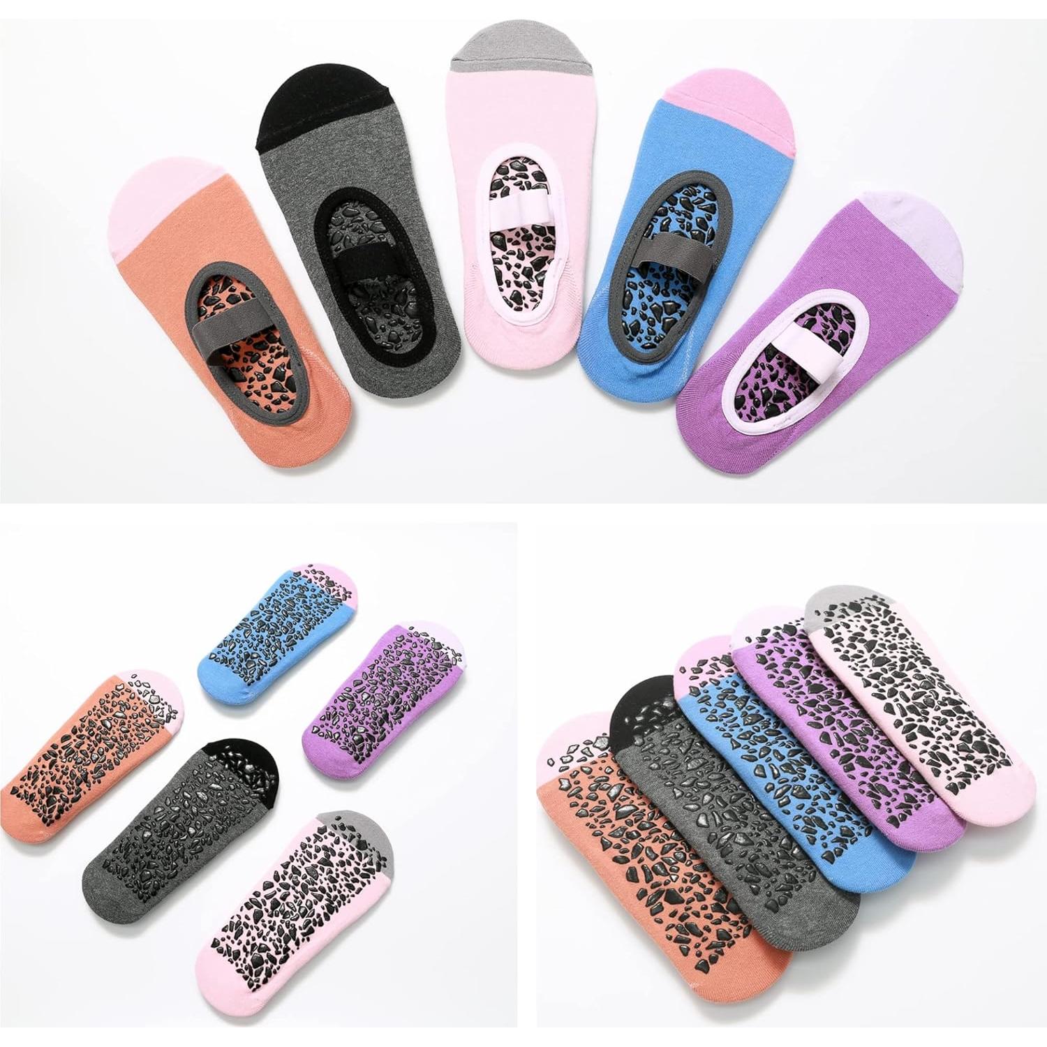 Calcetines Antideslizantes para Yoga y Pilates Mujer - Rosa/Azul