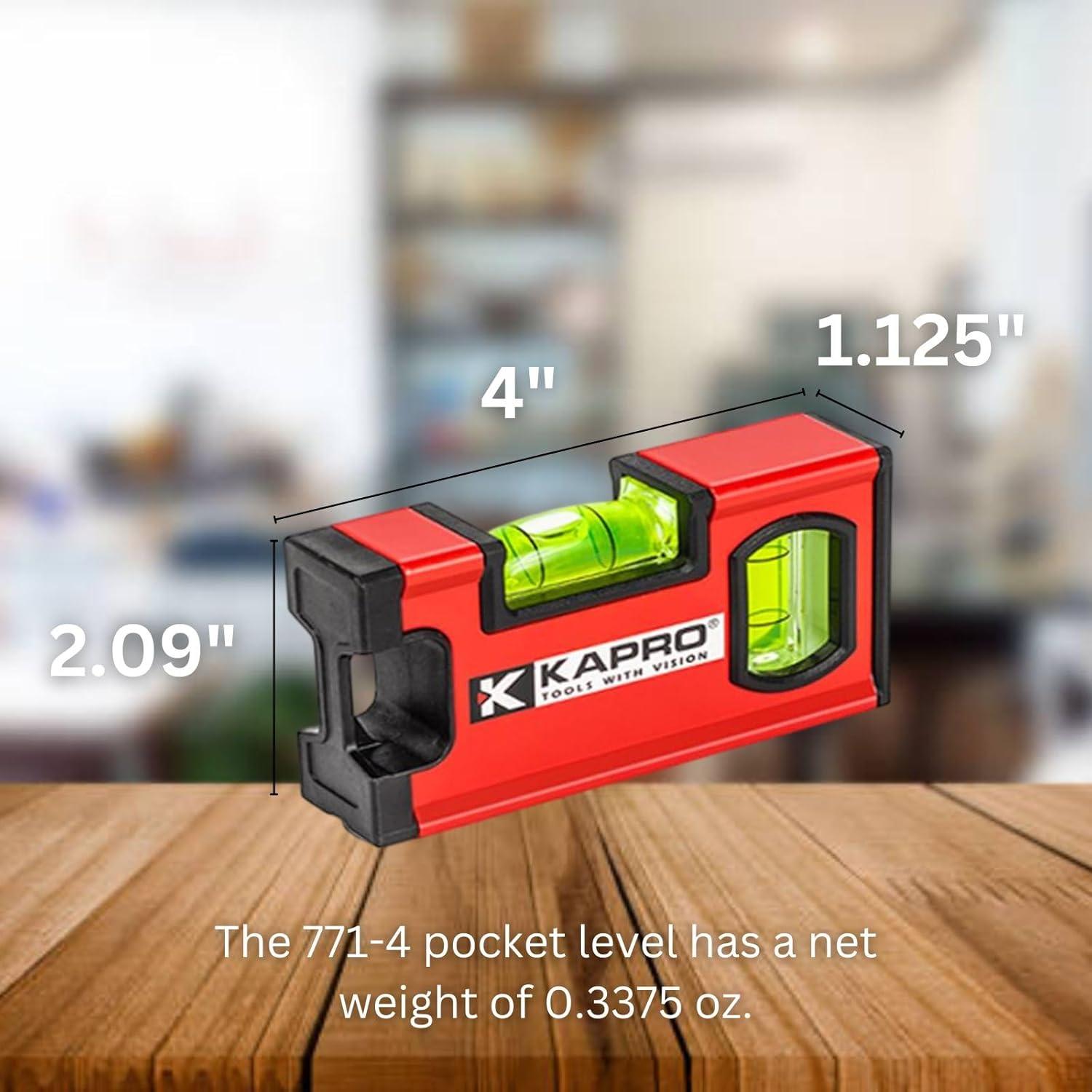 Nivel de Caja de Herramientas Kapro 771 Magnético 10.16 cm