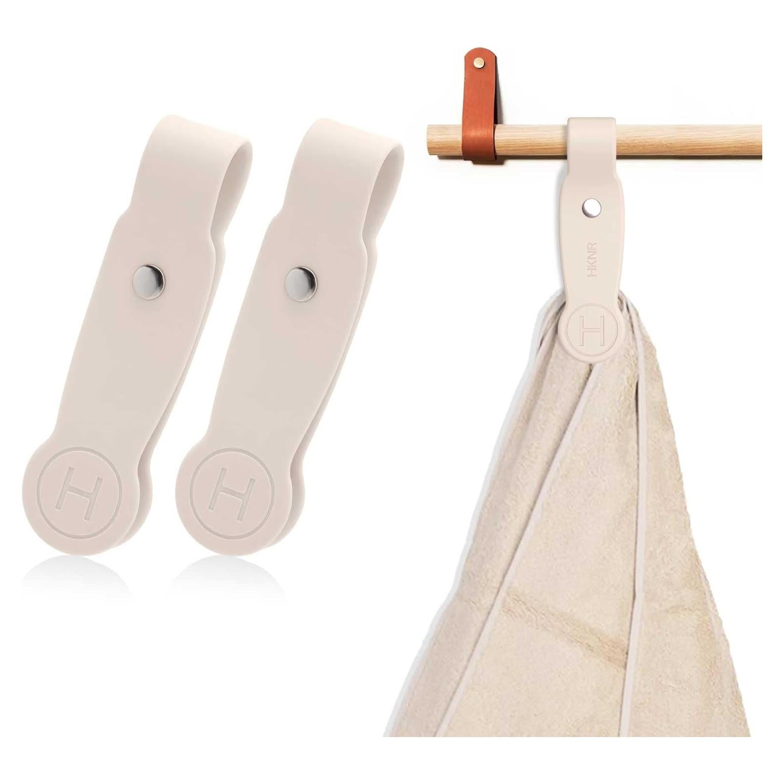 Clips Magnéticos de Silicona HKNR para Toallas - 2 Pcs Beige