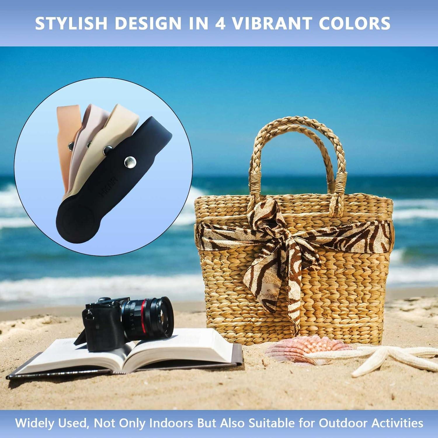 Clips Magnéticos de Silicona HKNR para Toallas - 2 Pcs Beige