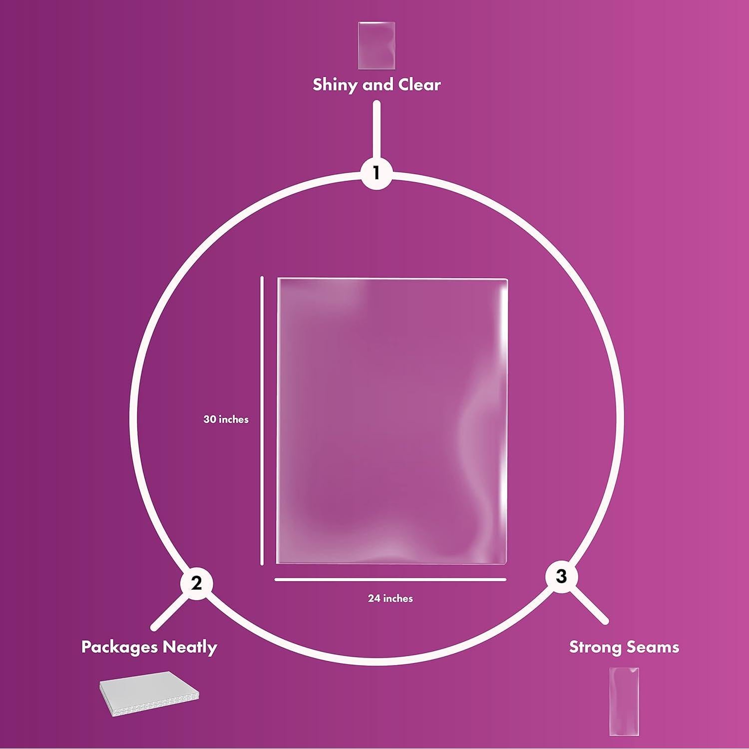 Bolsas de Envoltura Retráctil Clear PVC 60x76 cm - 5 Paquete