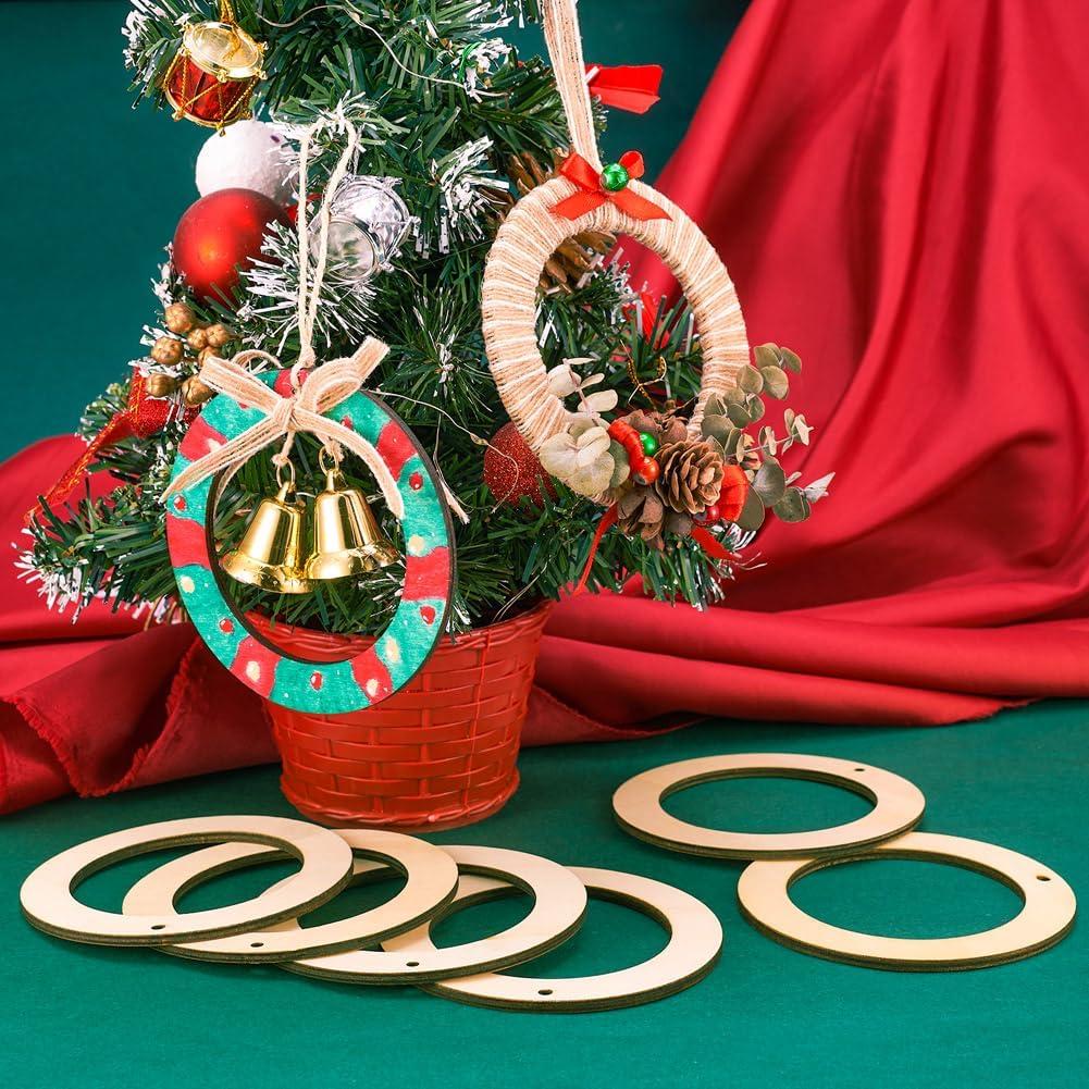 30 Anillos de Madera Natural 10 cm Elecrelive para DIY