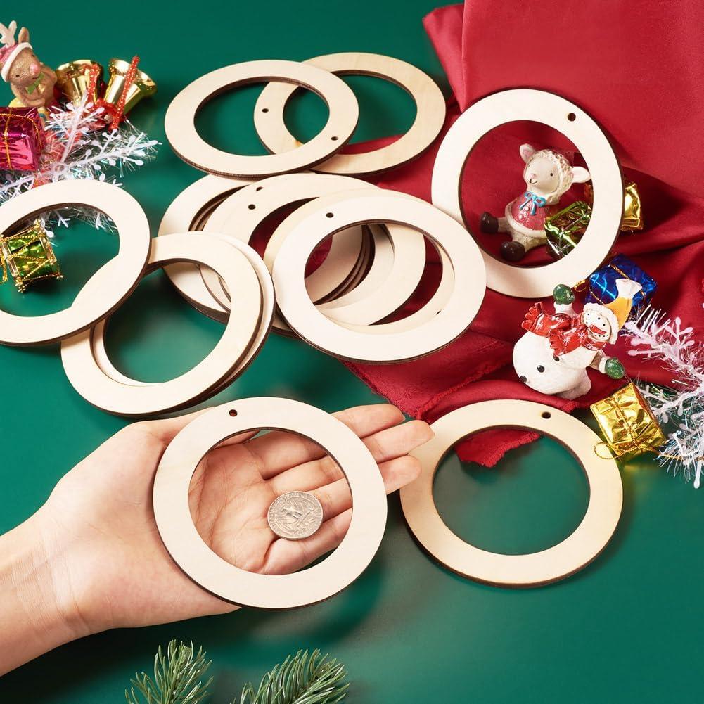 30 Anillos de Madera Natural 10 cm Elecrelive para DIY