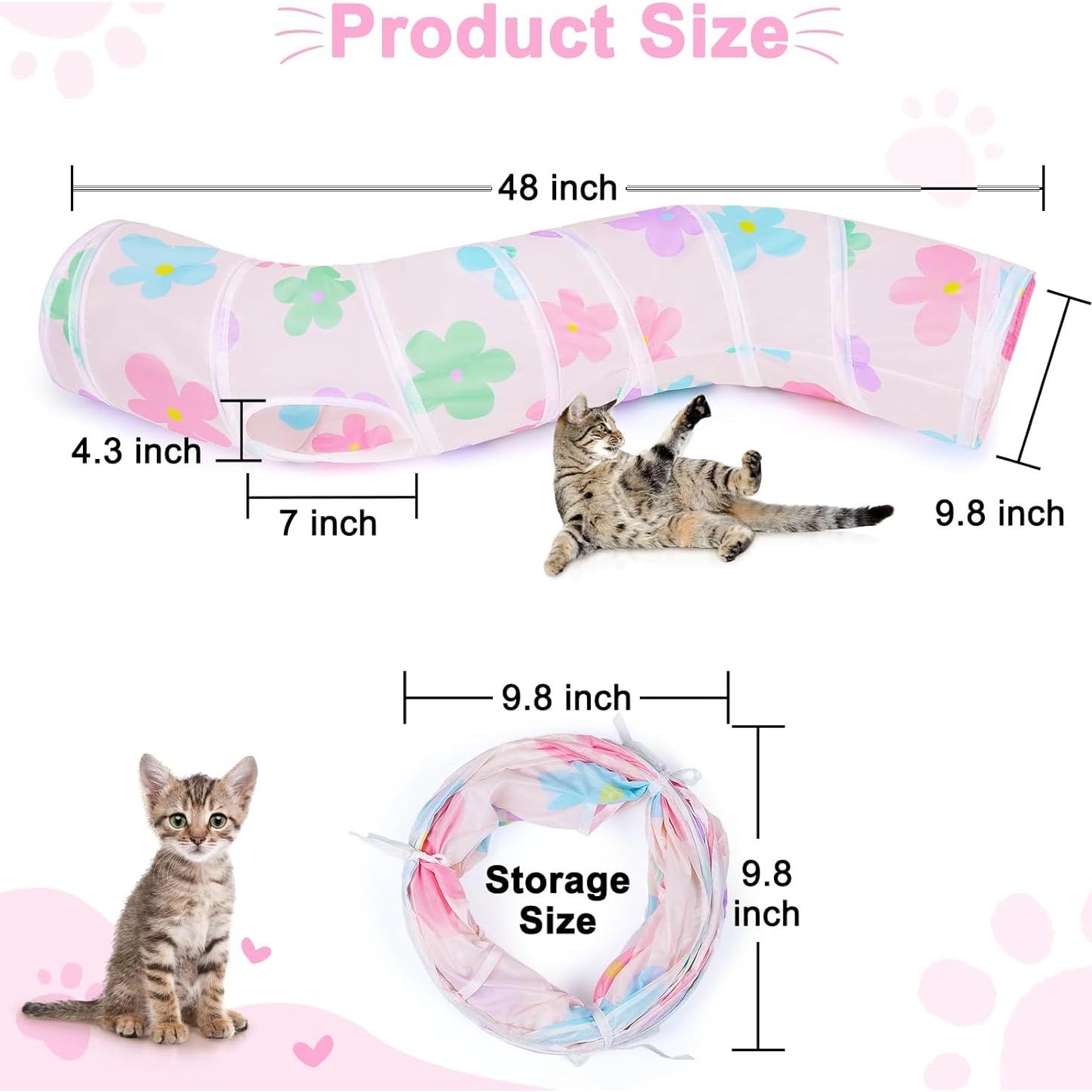 Túnel para Gatos Glittme en Forma de S - 121.9 cm - Multicolor