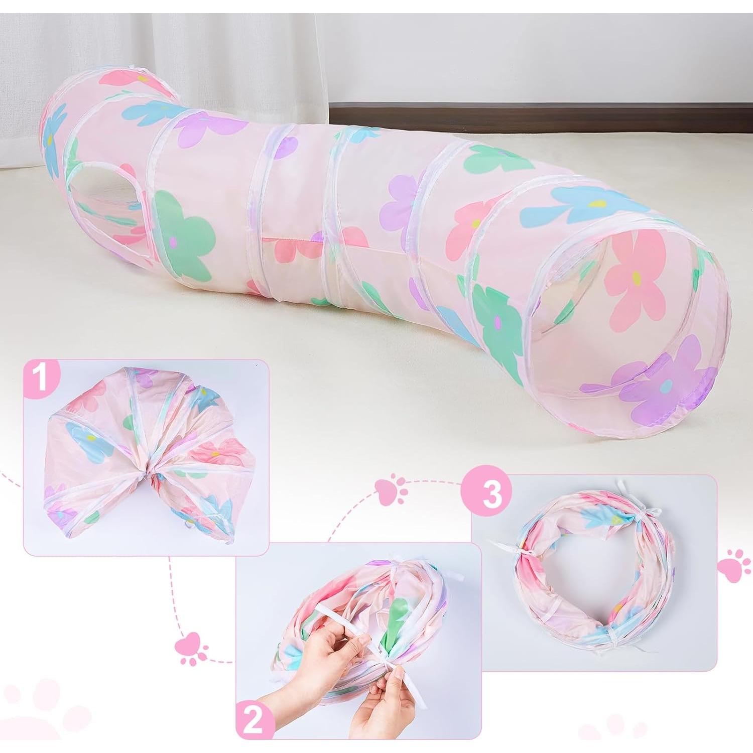 Túnel para Gatos Glittme en Forma de S - 121.9 cm - Multicolor