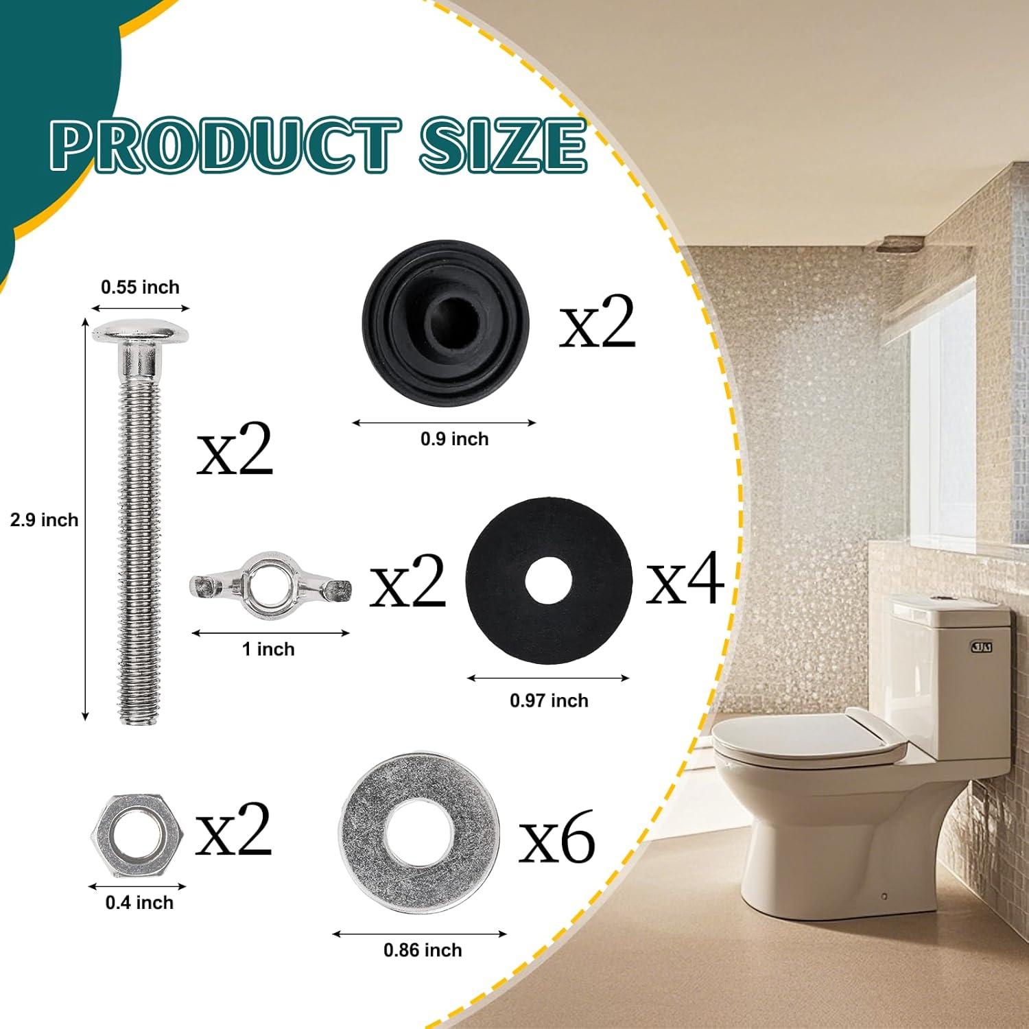 Kit de pernos de inodoro Qicrdvi M6 2PCS acero inoxidable