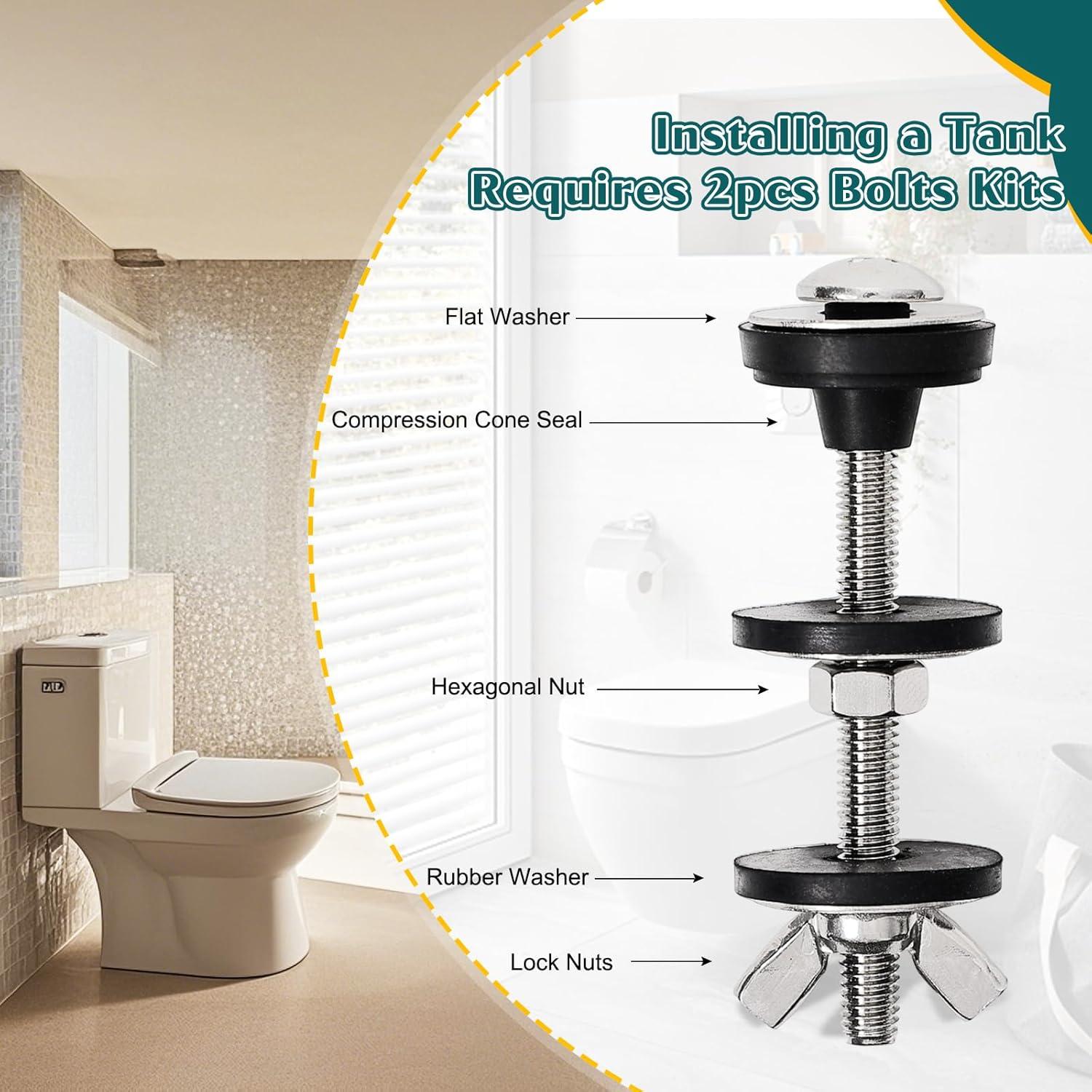 Kit de pernos de inodoro Qicrdvi M6 2PCS acero inoxidable