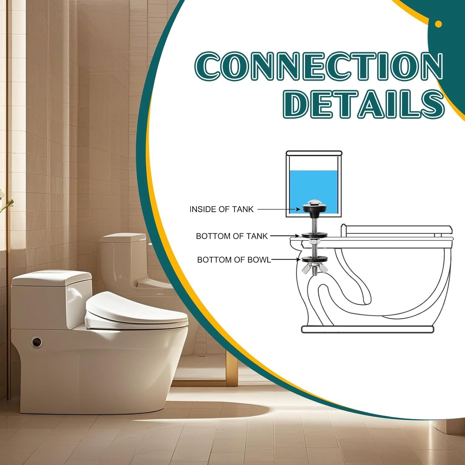 Kit de pernos de inodoro Qicrdvi M6 2PCS acero inoxidable