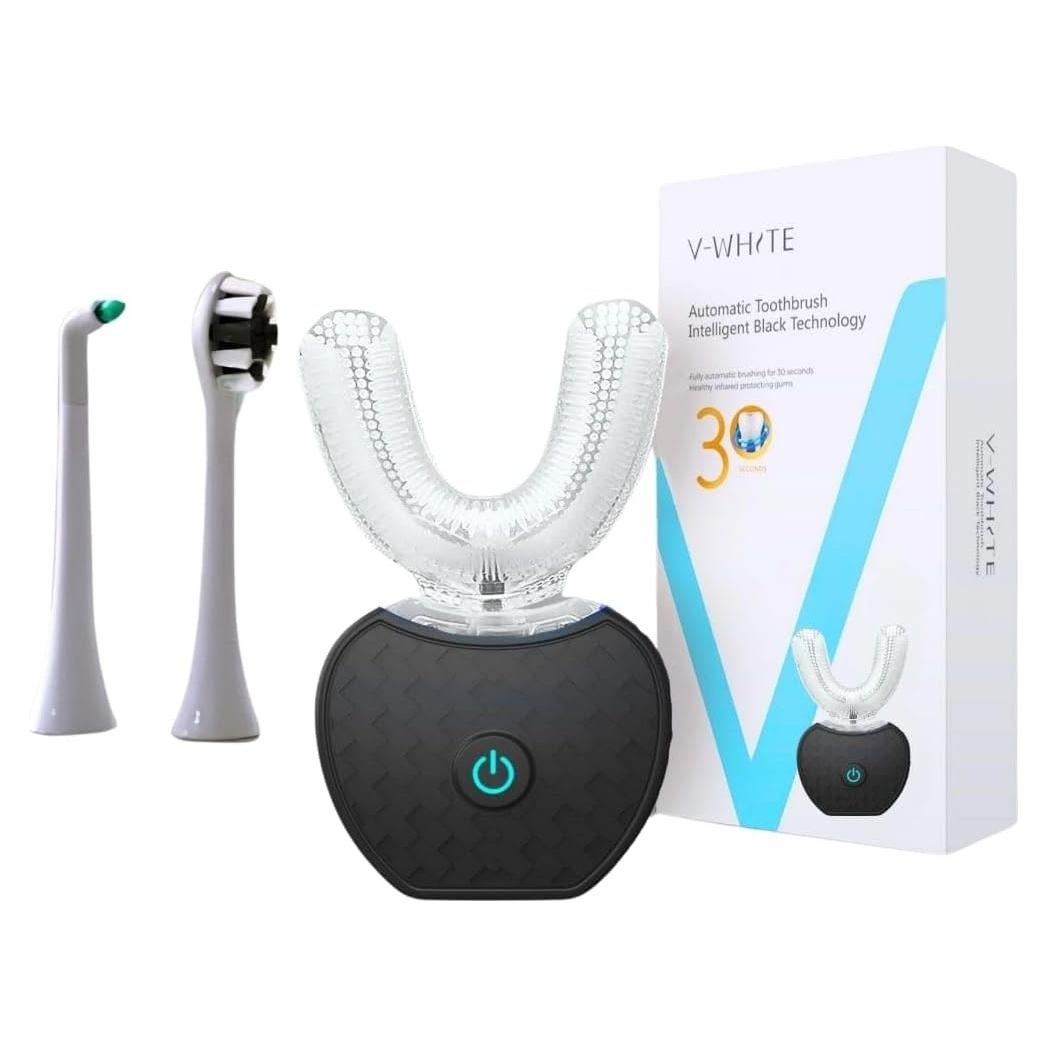 Cepillo de Dientes Ultrasonico V-WHITE Negro 360° Carga Inalámbrica