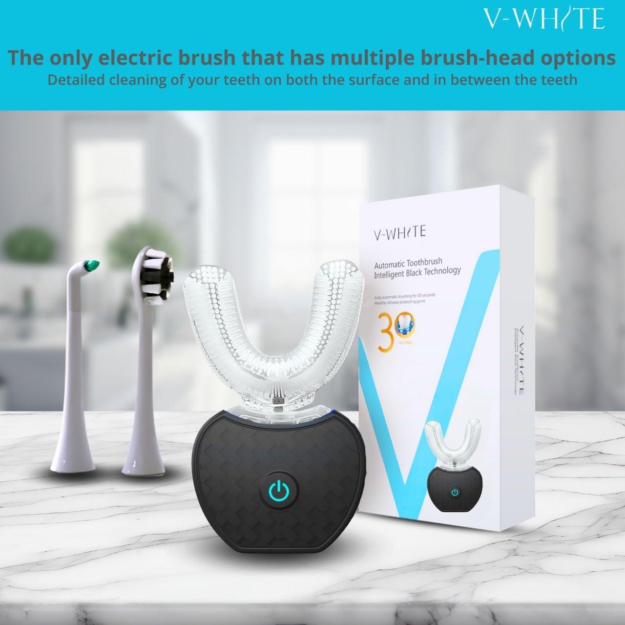 Cepillo de Dientes Ultrasonico V-WHITE Negro 360° Carga Inalámbrica