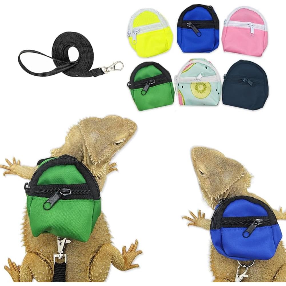 Conjunto Arnés y Correa para Reptiles Pequeños FORZENA Negro