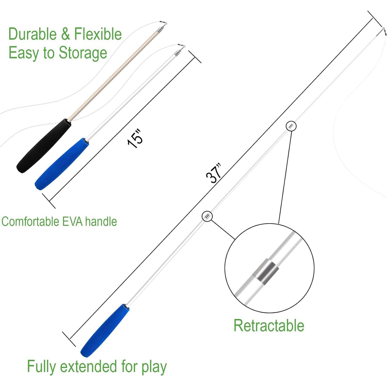 Juguete para Gatos EcoCity - Varita con Plumas Naturales