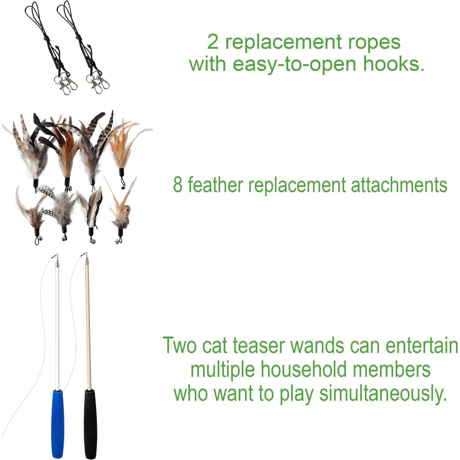 Juguete para Gatos EcoCity - Varita con Plumas Naturales