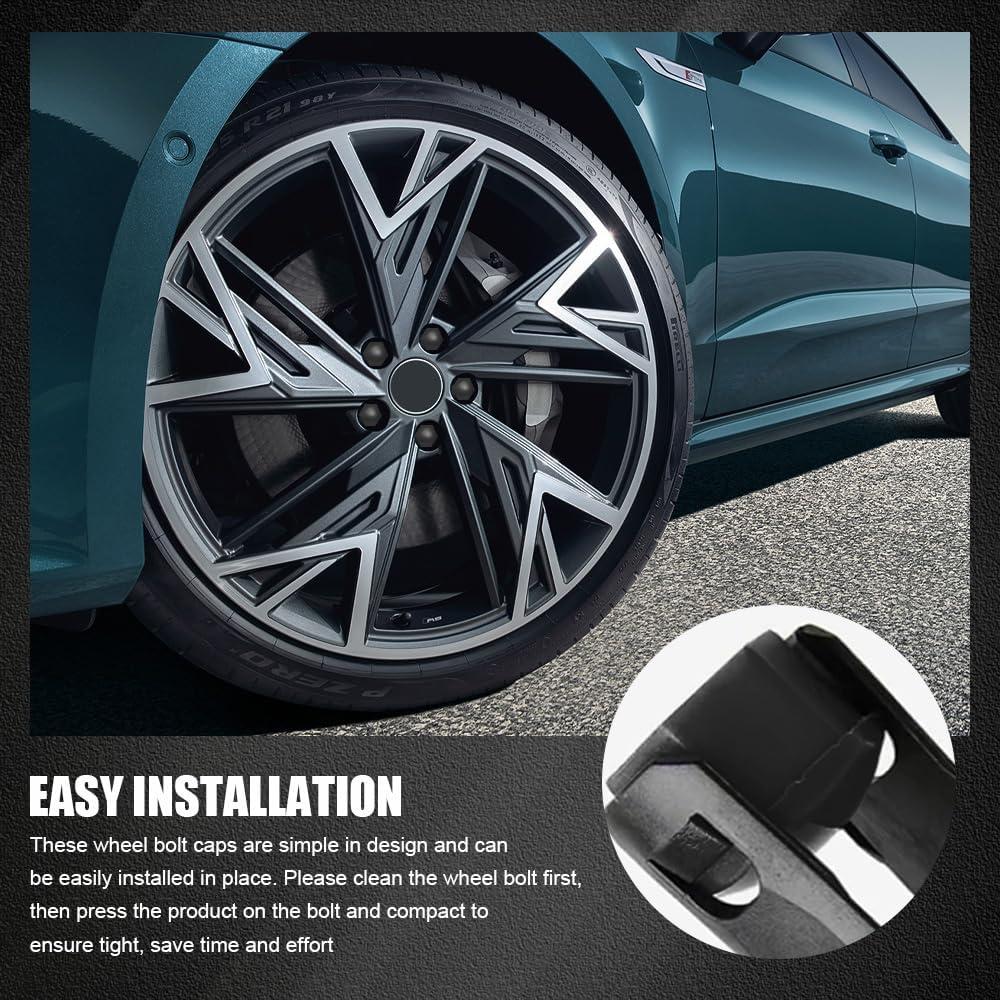 20 Cubiertas de Tuercas de Rueda Lyxheth 17mm Negro con Herramienta