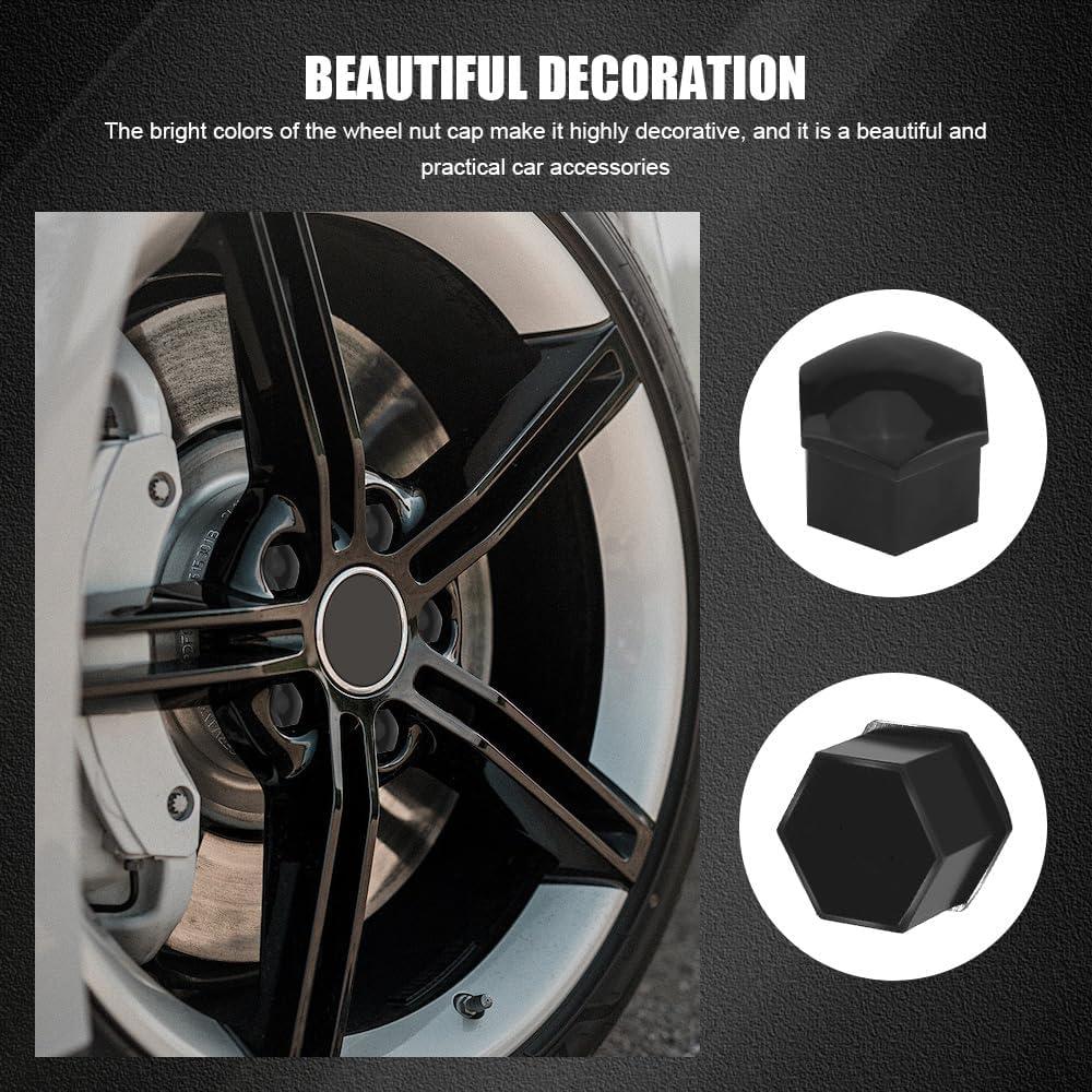 20 Cubiertas de Tuercas de Rueda Lyxheth 17mm Negro con Herramienta