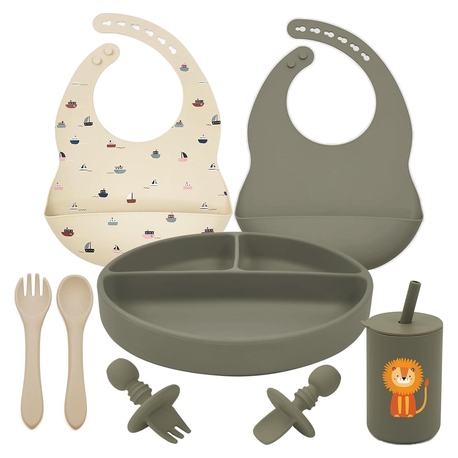 Juego de Alimentación para Bebés Little Rawr - 8 Piezas Silicona