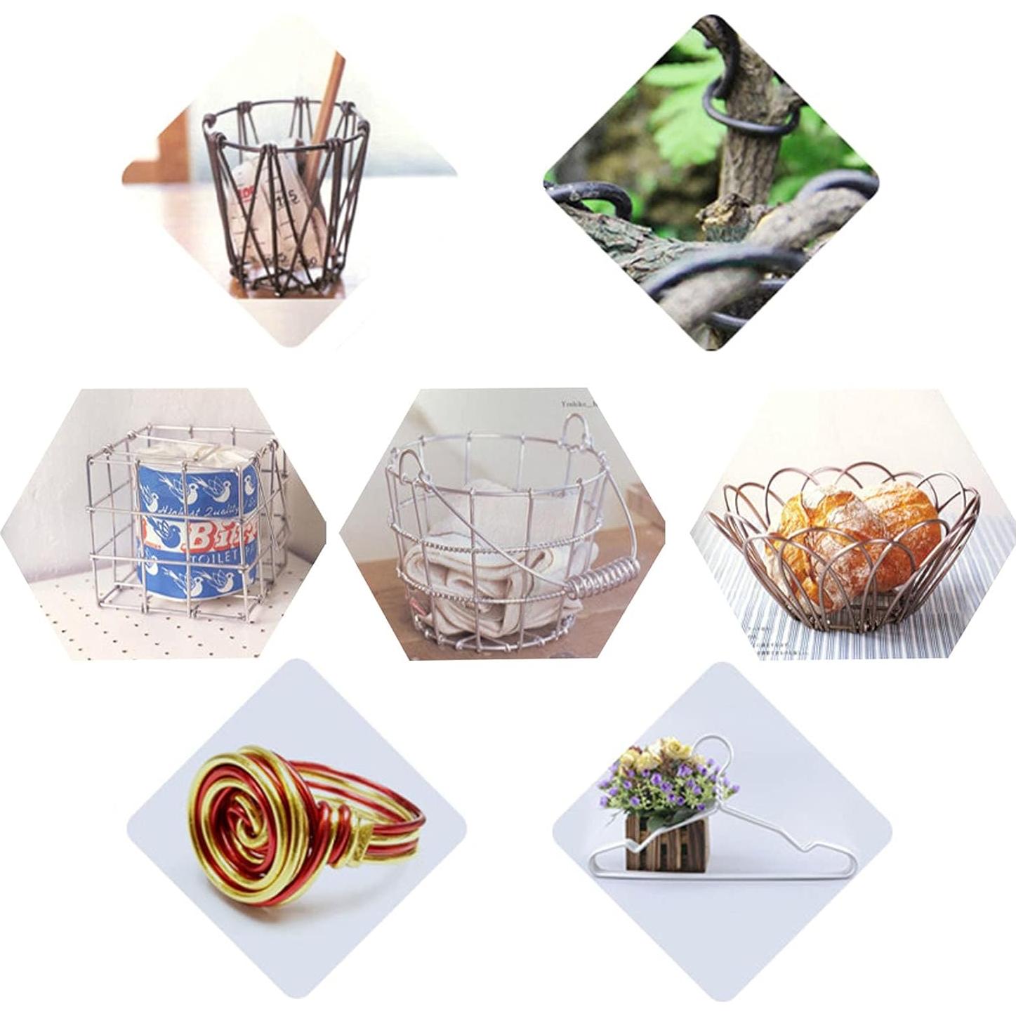 Alambre Artesanal Cinvo 3 Rollos 2mm Plata Oro Rosa DIY