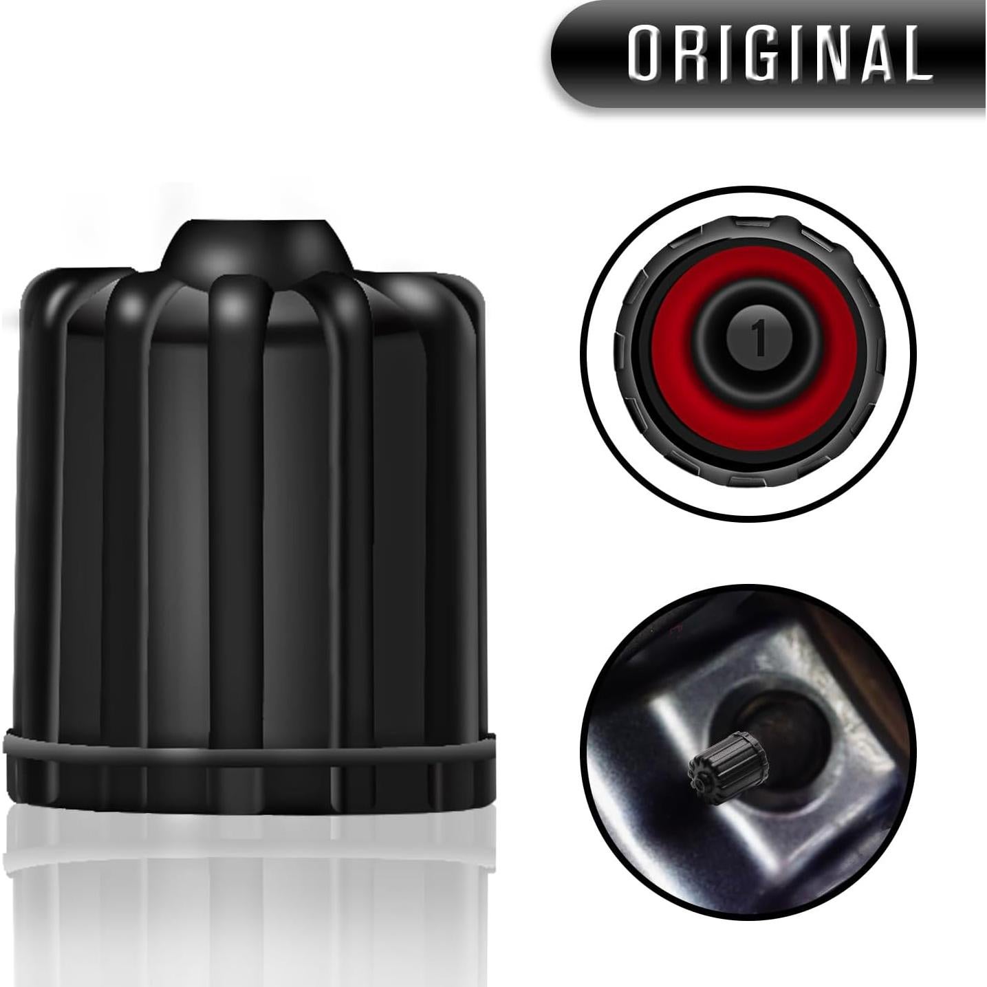 Paquete de 8 Tapas de Válvula de Neumático TPMSCENTER Negro