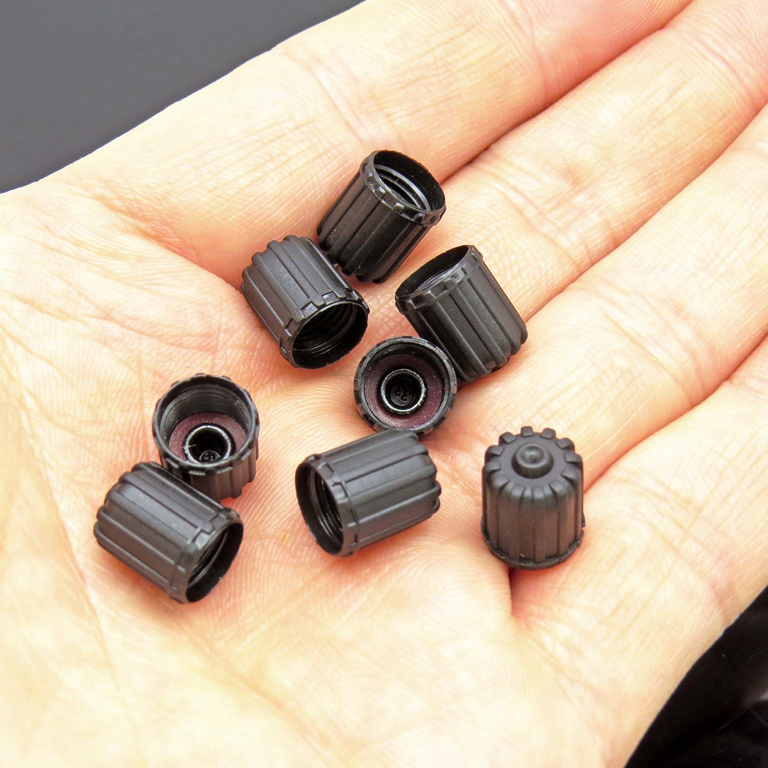 Paquete de 8 Tapas de Válvula de Neumático TPMSCENTER Negro