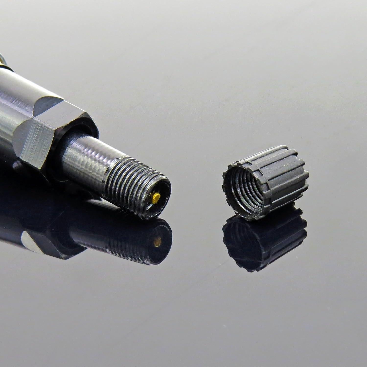 Paquete de 8 Tapas de Válvula de Neumático TPMSCENTER Negro