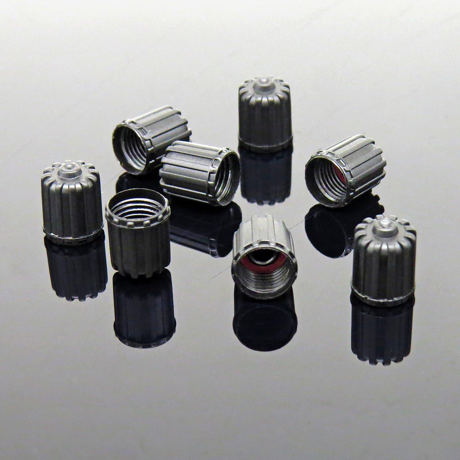 Paquete de 8 Tapas de Válvula de Neumático TPMSCENTER Negro