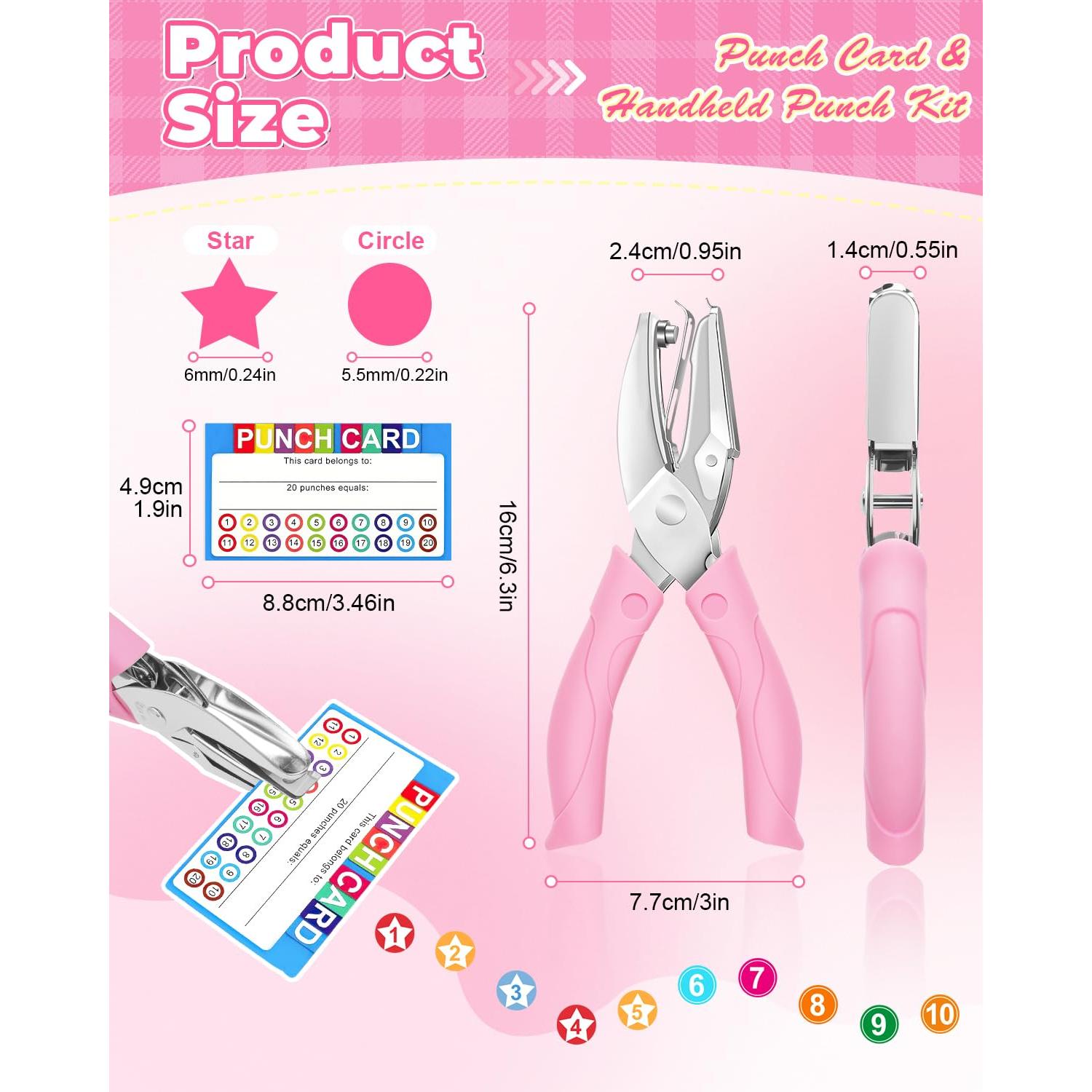 UCEC Kit de Recompensas para Niños 200 Piezas con Perforadoras