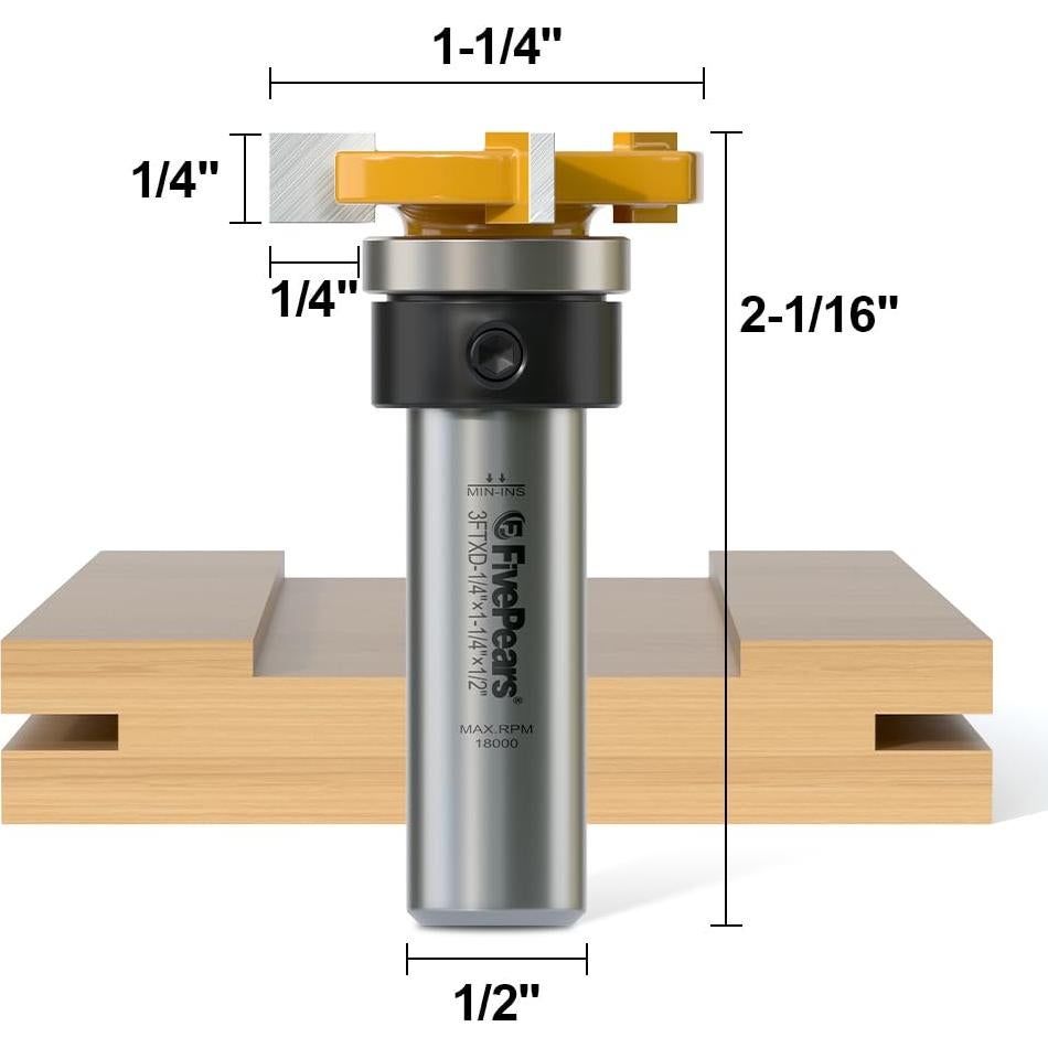 Cortador de Ranura Fivepears 3.18 cm Diámetro 0.64 cm Longitud