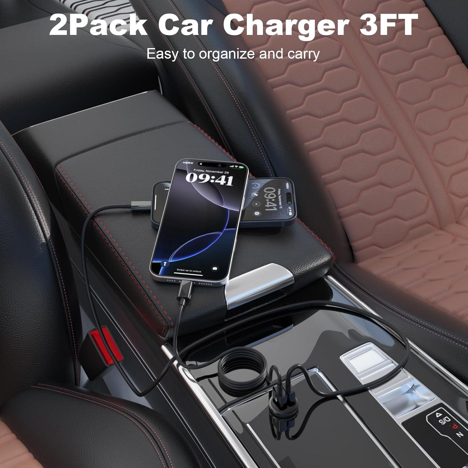 Cable CarPlay USB C para iPhone 16/15 y iPad Pro 0.91m - 2Pack