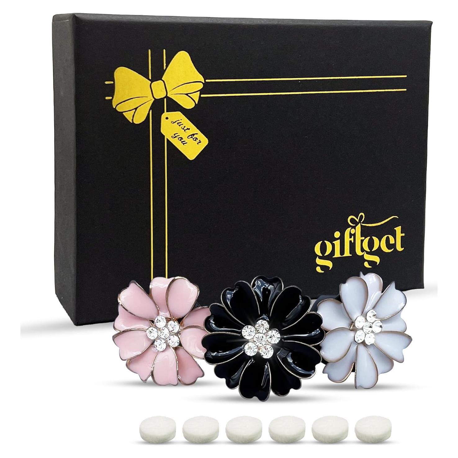 Difusores de aire para coche GIFTGET 3 clips flor decorativos