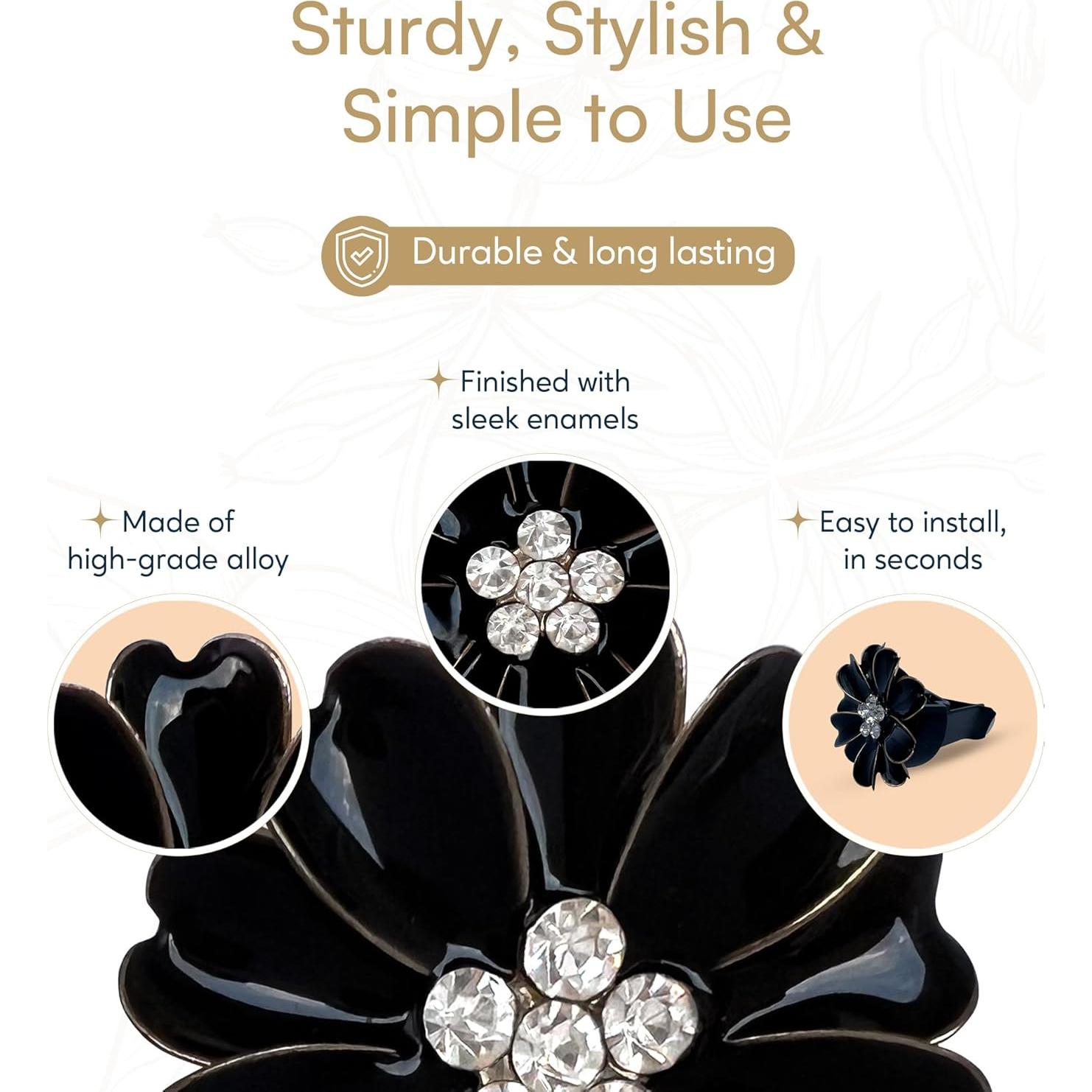 Difusores de aire para coche GIFTGET 3 clips flor decorativos