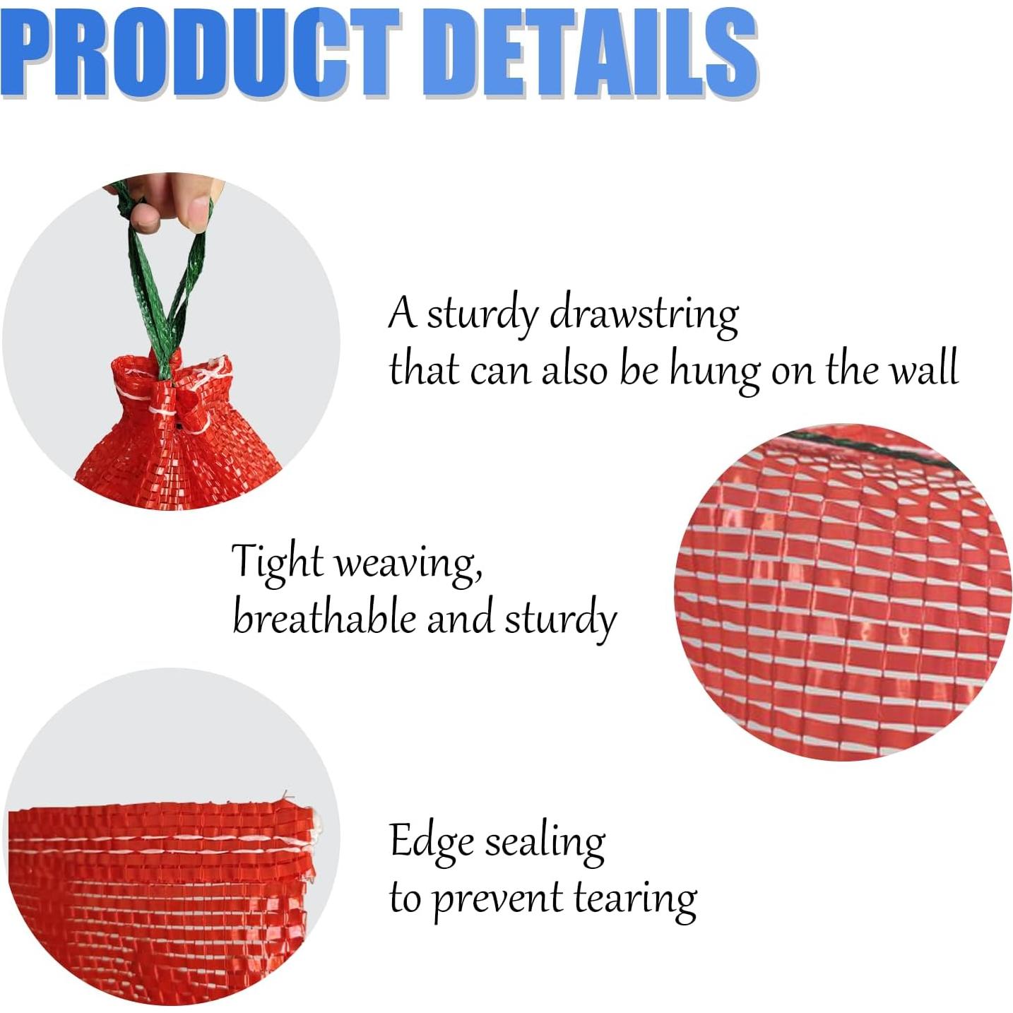 Paquete de 10 bolsas de malla Acuteye 47x28 cm reutilizables