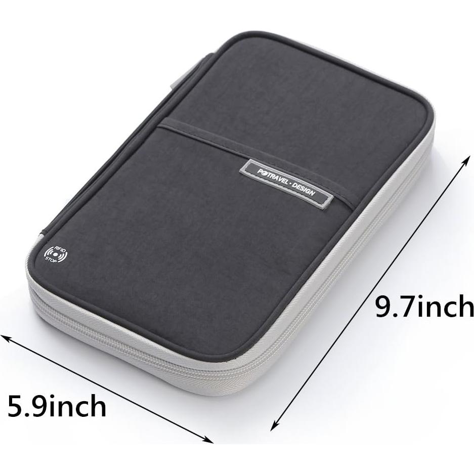 Billetera de Pasaporte VanFn RFID Negra - Organizador de Viaje Unisex