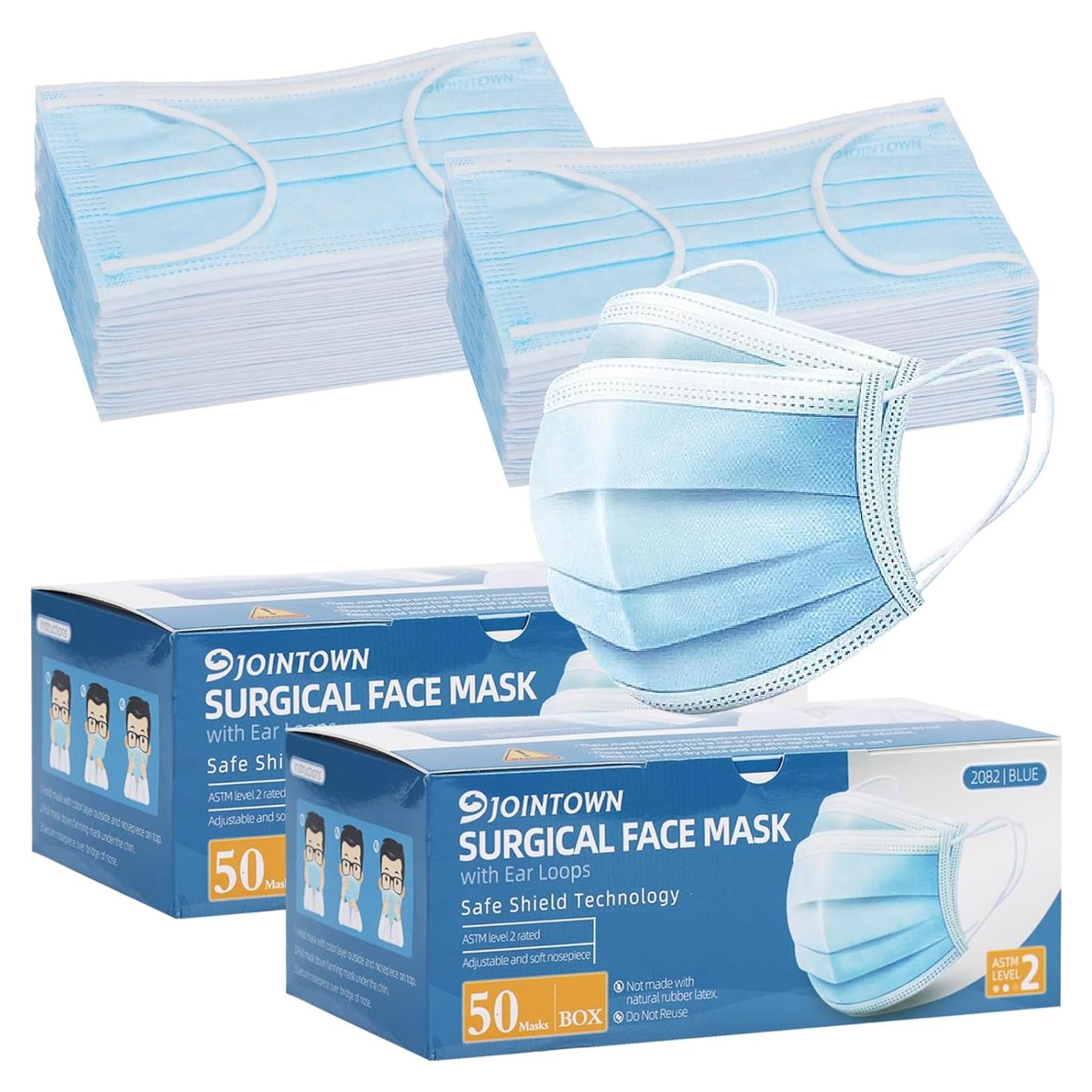 Mascarillas Desechables Jointown ASTM 2, 3 Capas, 100 Unidades