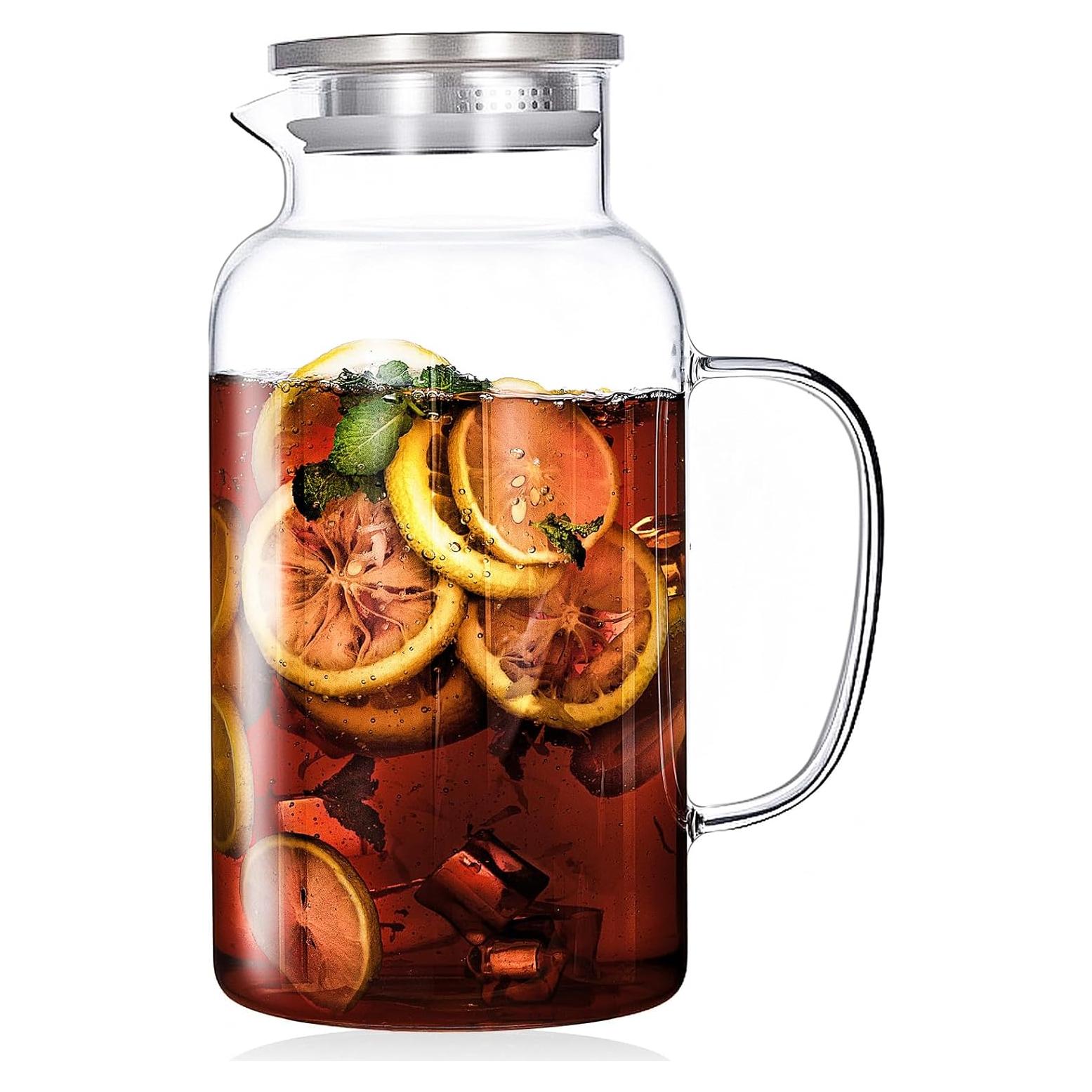 Jarra de vidrio Vekonn 3.8L con tapa de acero inoxidable