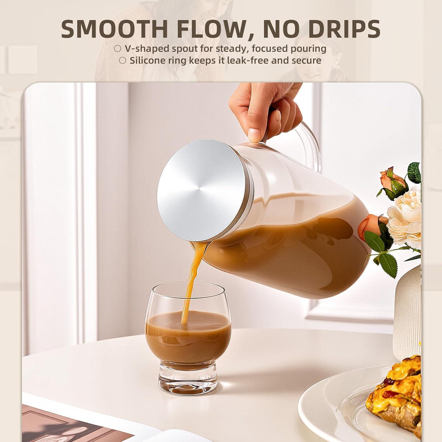 Jarra de vidrio Vekonn 3.8L con tapa de acero inoxidable